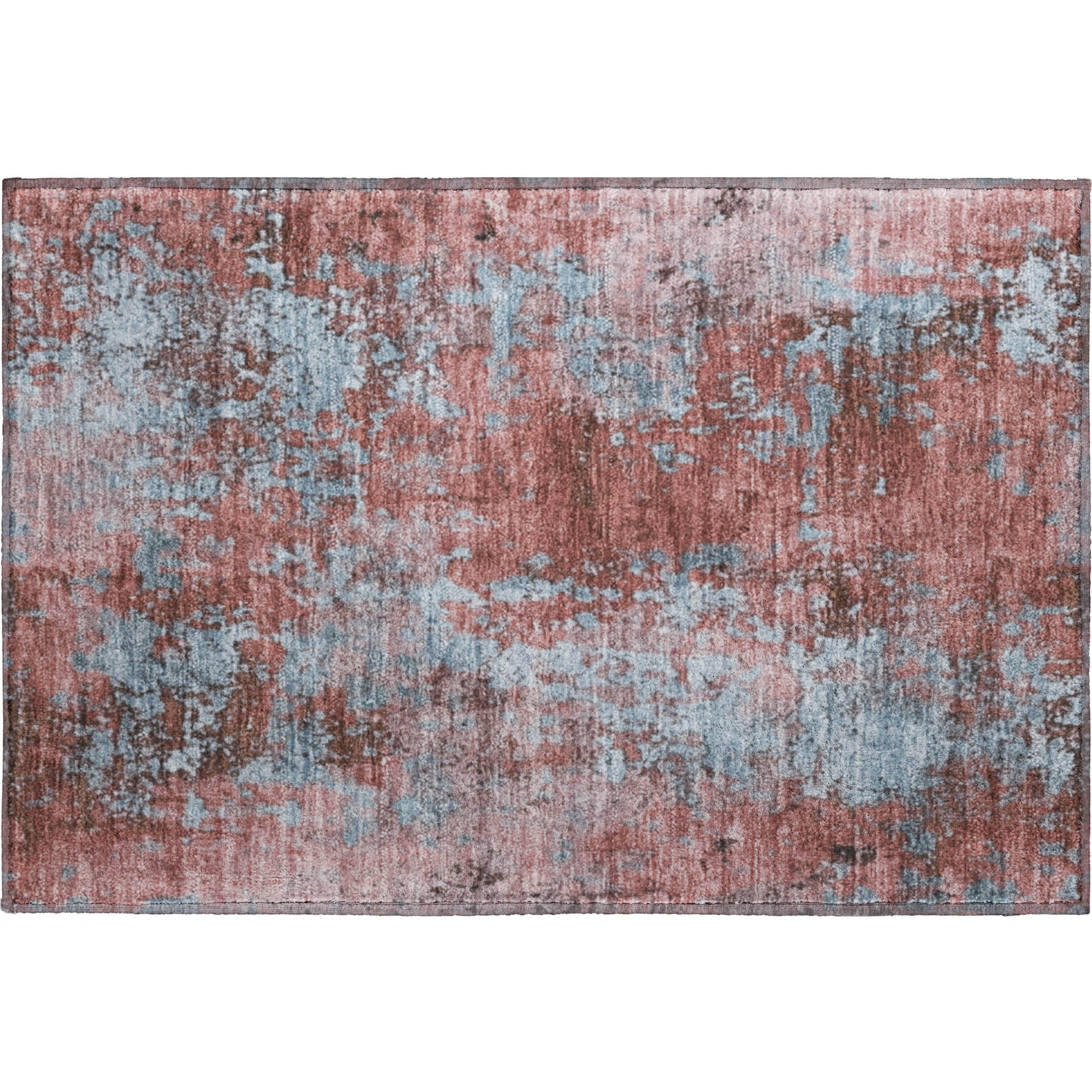 Salzburg Machine Washable Transitional Coral Orange Rug 1'8" x 2'6" #shape_Rectangle