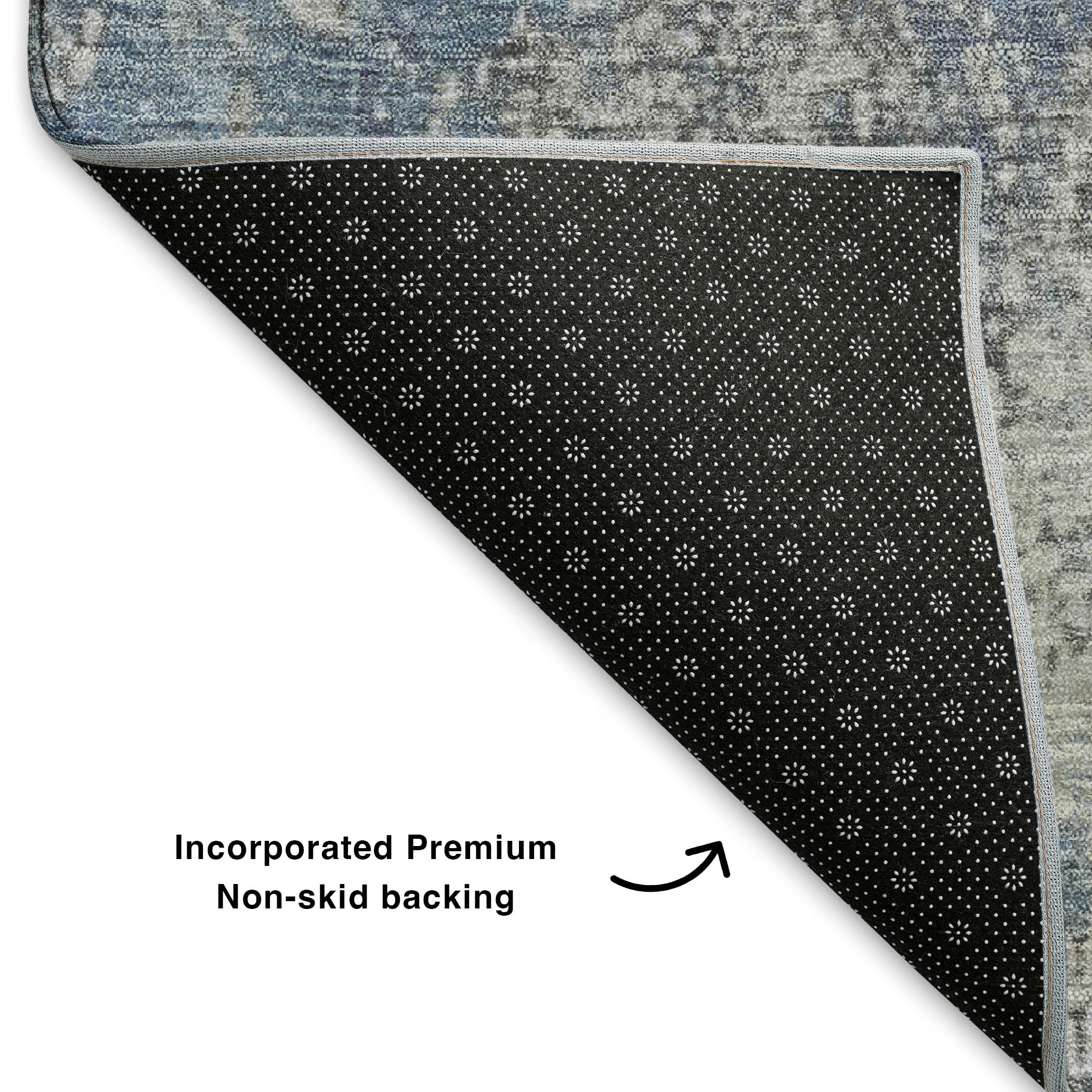 Salzburg Machine Washable Transitional Denim Blue Rug 1'8" x 2'6" #shape_Rectangle