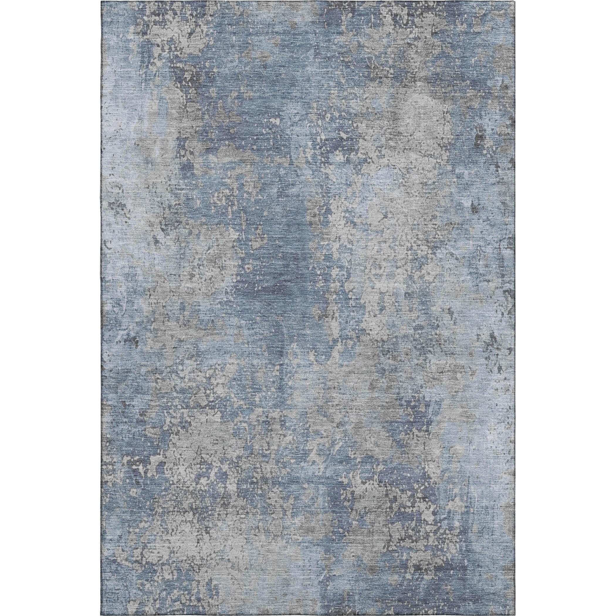Salzburg Machine Washable Transitional Denim Blue Rug 2'6" x 3'10" #shape_Rectangle