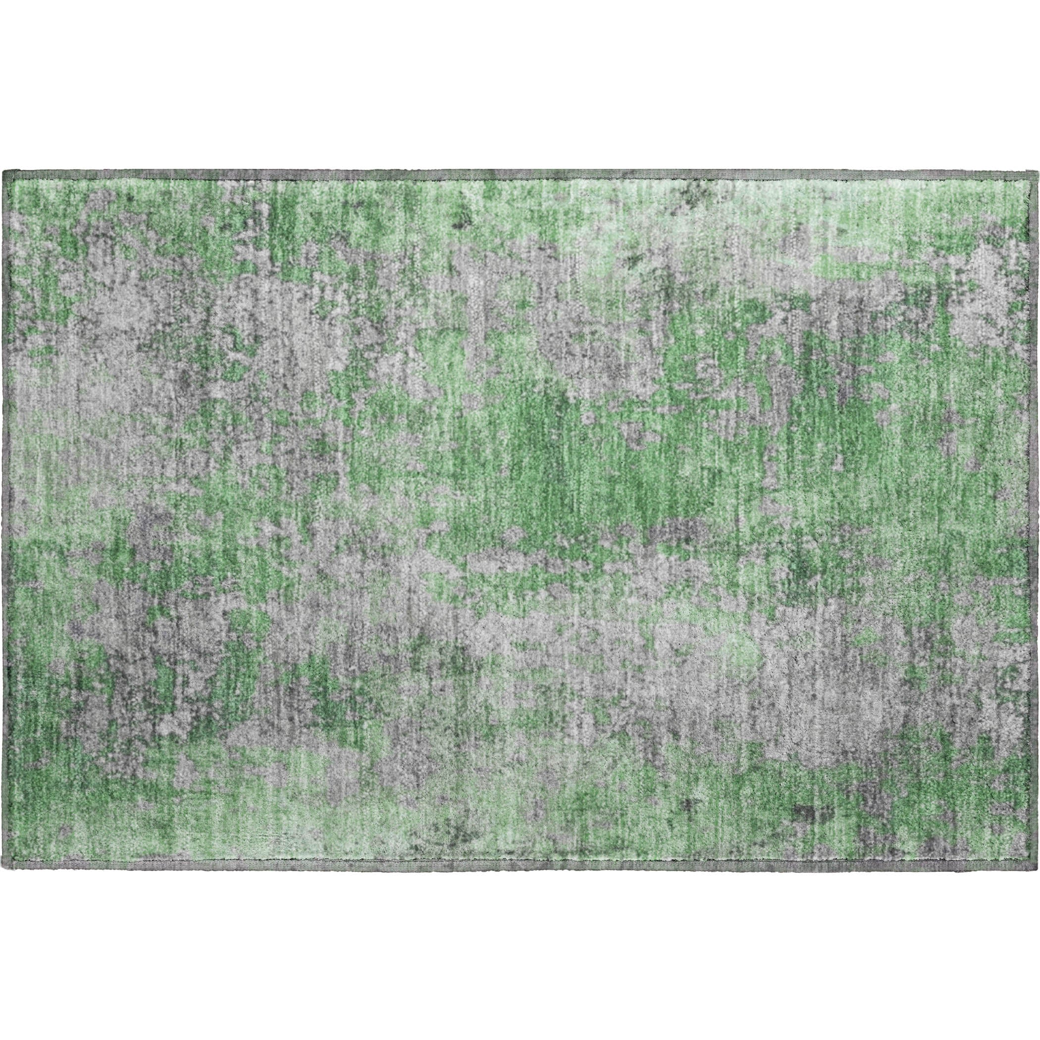 Salzburg Machine Washable Transitional Green Rug 1'8" x 2'6" #shape_Rectangle