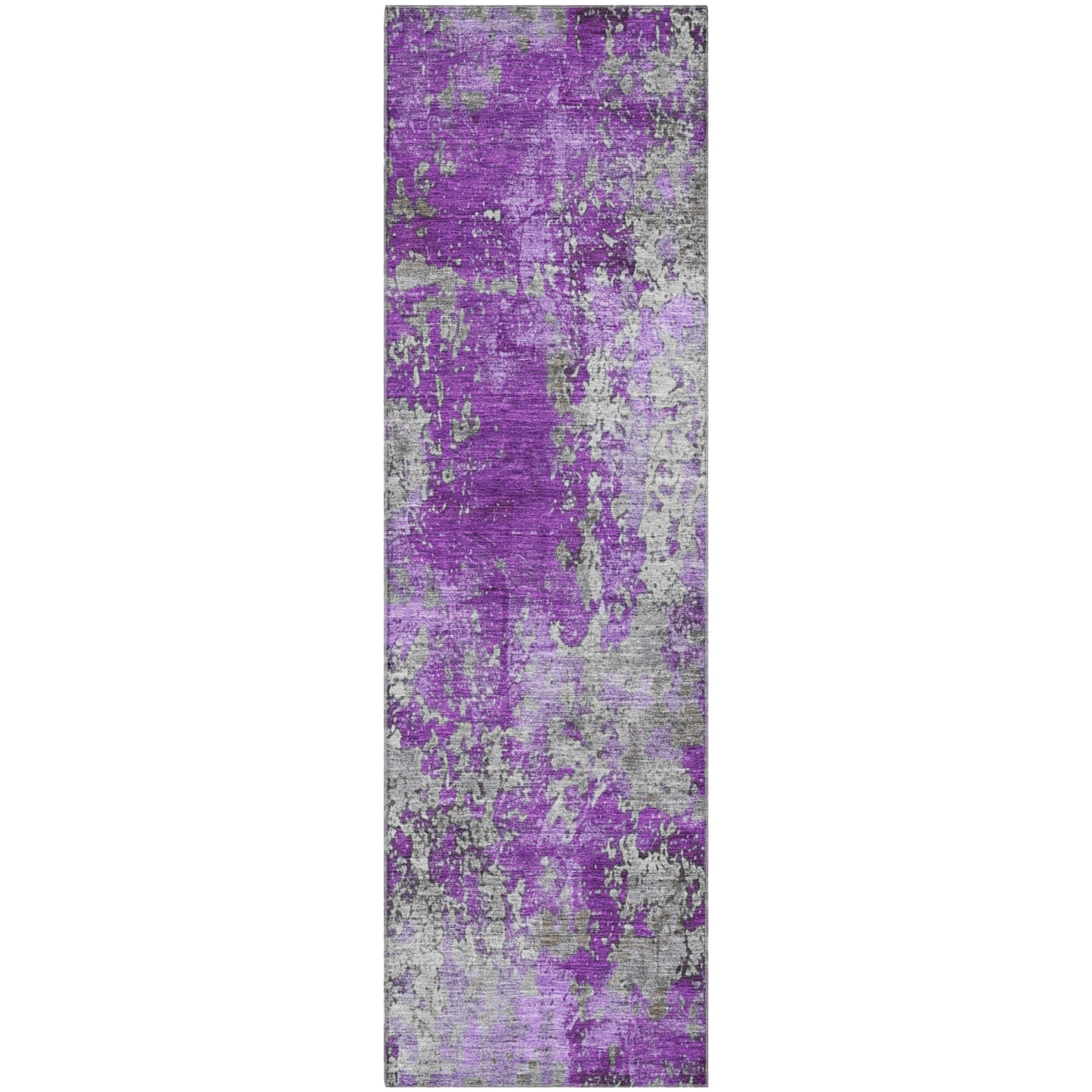 Salzburg Machine Washable Transitional Purple Rug 2'3" x 7'6" #shape_Runner