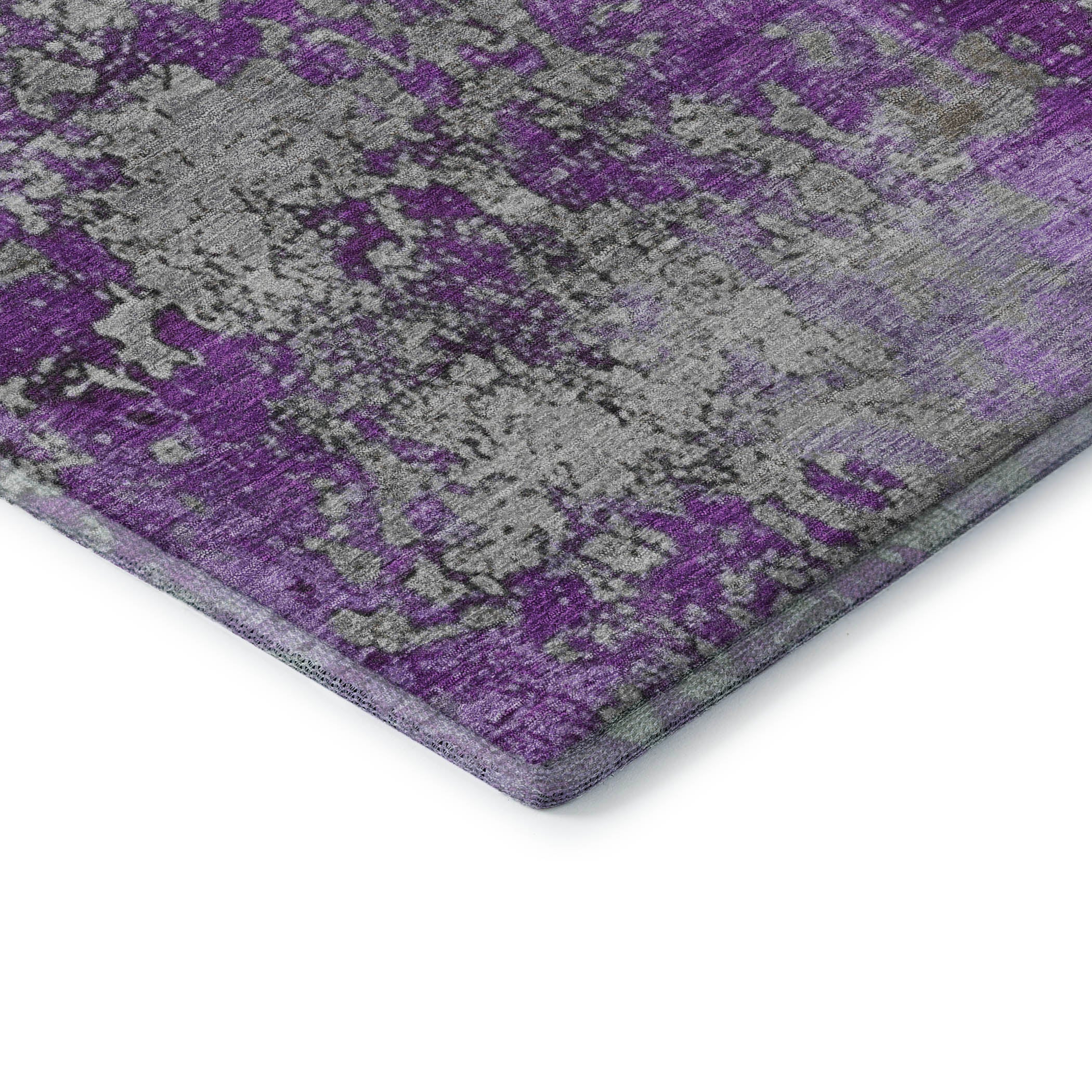 Salzburg Machine Washable Transitional Purple Rug 1'8" x 2'6" #shape_Rectangle