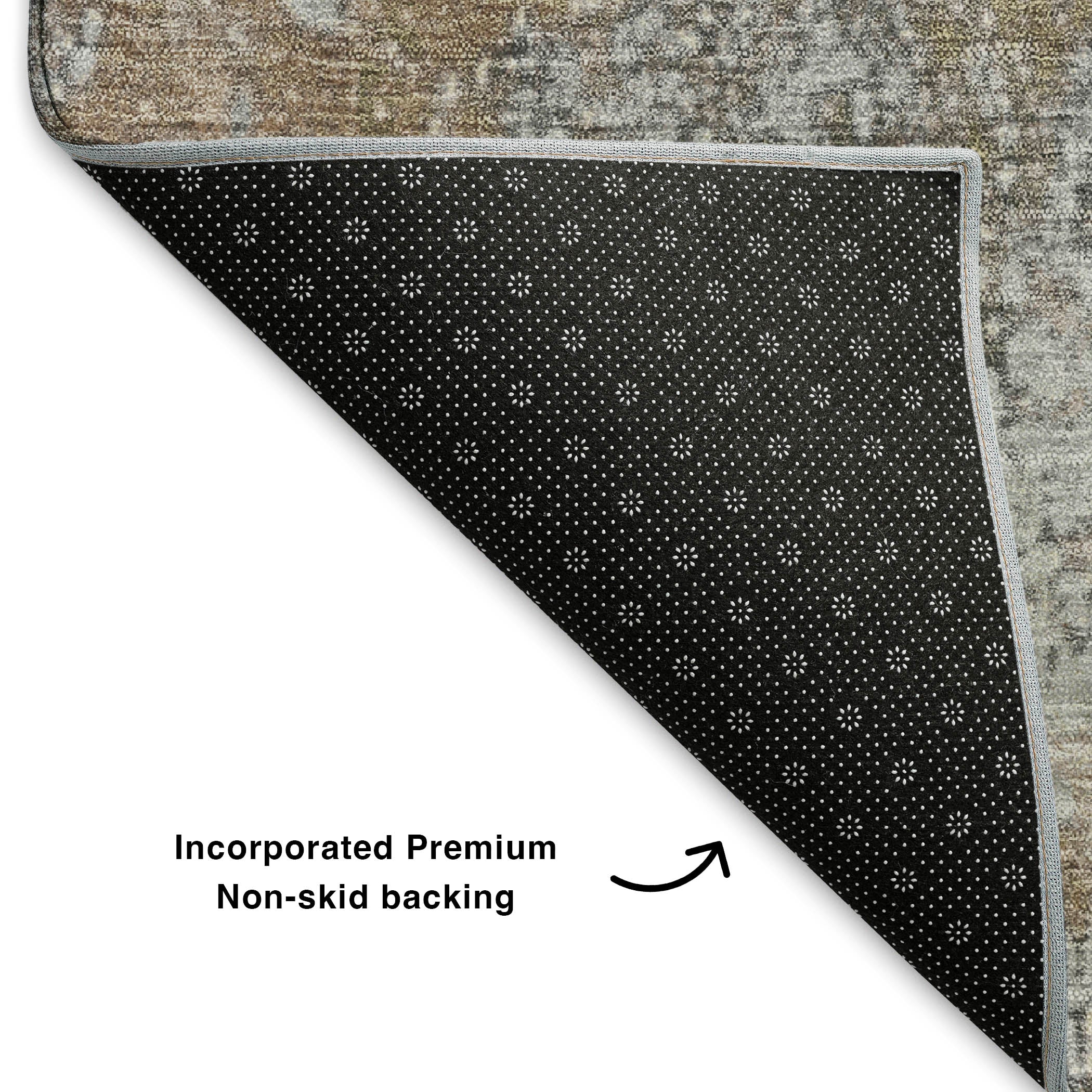 Salzburg Machine Washable Transitional Taupe Brown Rug 1'8" x 2'6" #shape_Rectangle