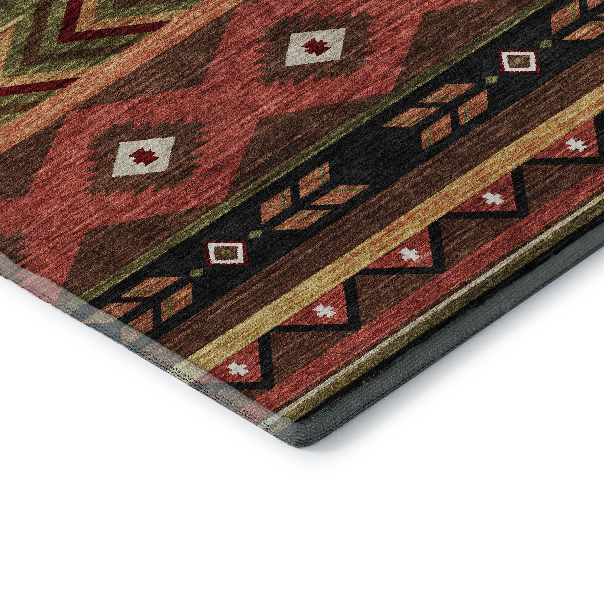 Montevideo Machine Washable Southwest Brown Rug 1'8" x 2'6" #shape_Rectangle