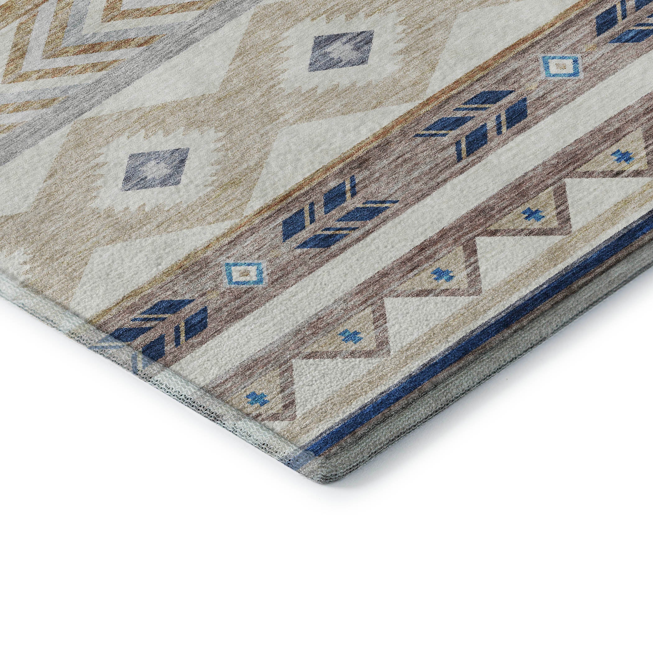 Montevideo Machine Washable Southwest Taupe Ivory Rug 1'8" x 2'6" #shape_Rectangle