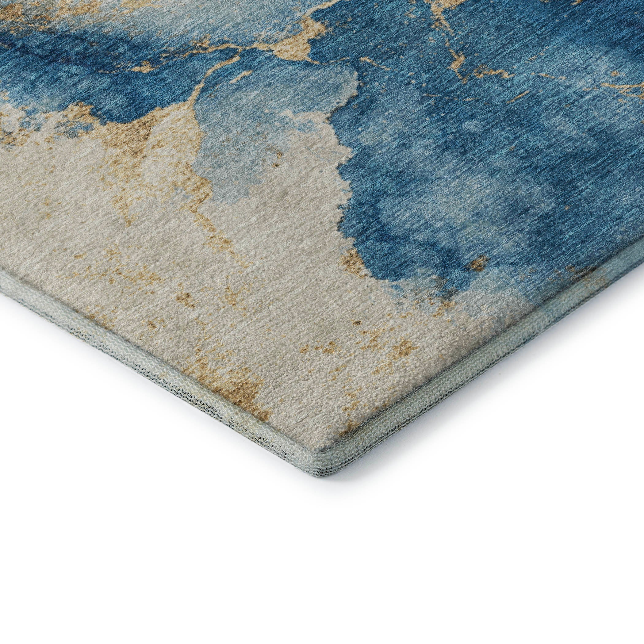 Athens Machine Washable Transitional Navy Blue Rug 1'8" x 2'6" #shape_Rectangle