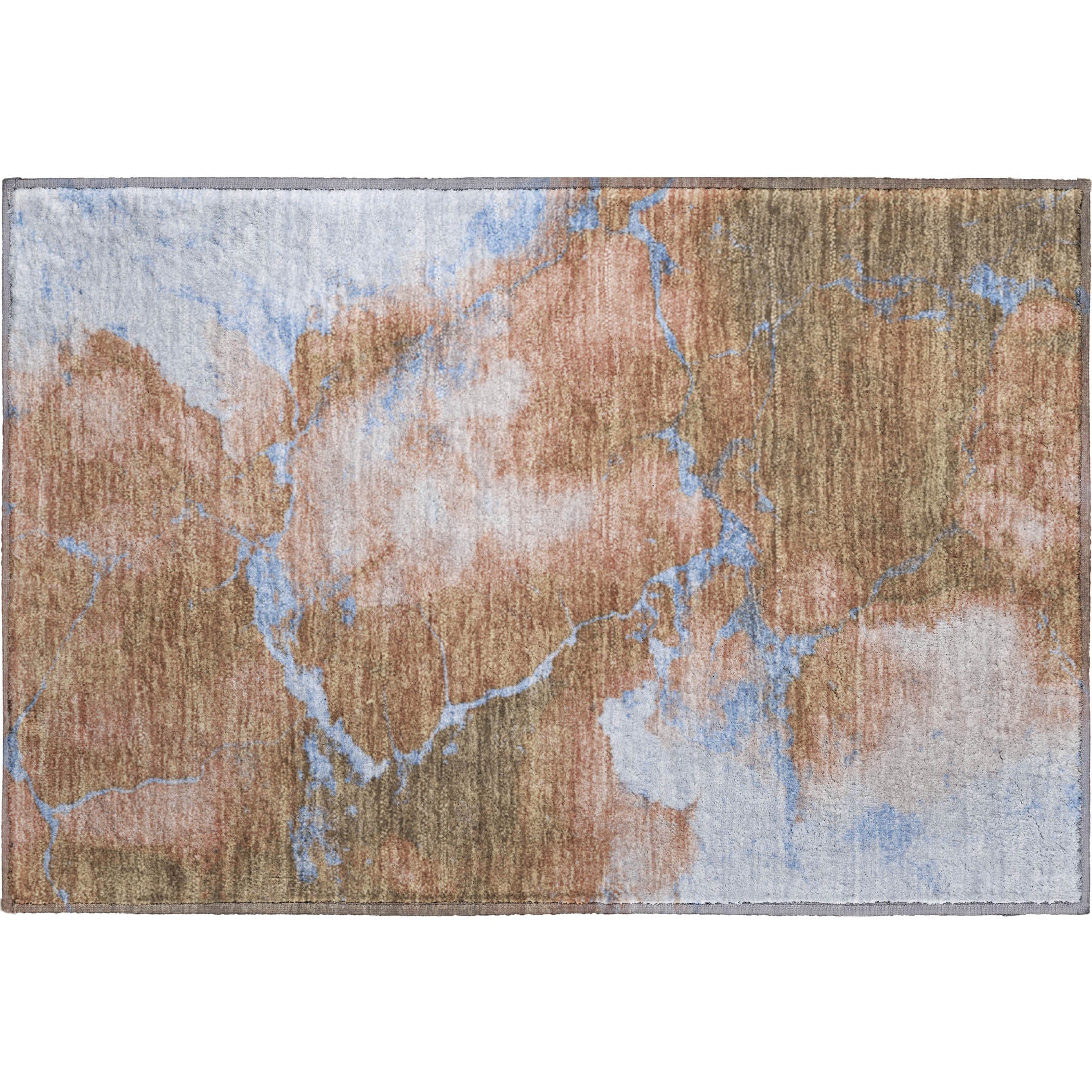 Athens Machine Washable Transitional Terracotta Orange Rug 1'8" x 2'6" #shape_Rectangle