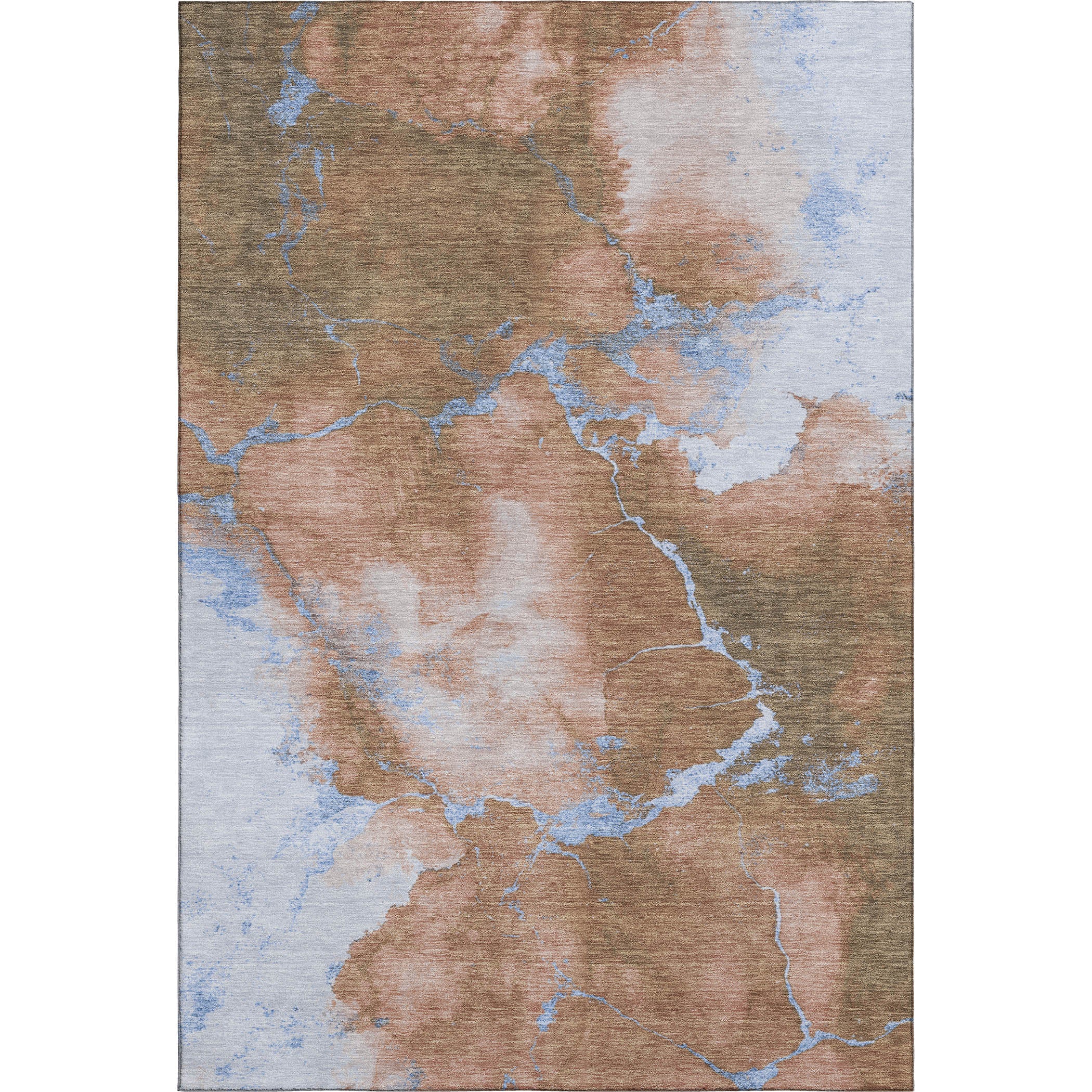 Athens Machine Washable Transitional Terracotta Orange Rug 2'6" x 3'10" #shape_Rectangle