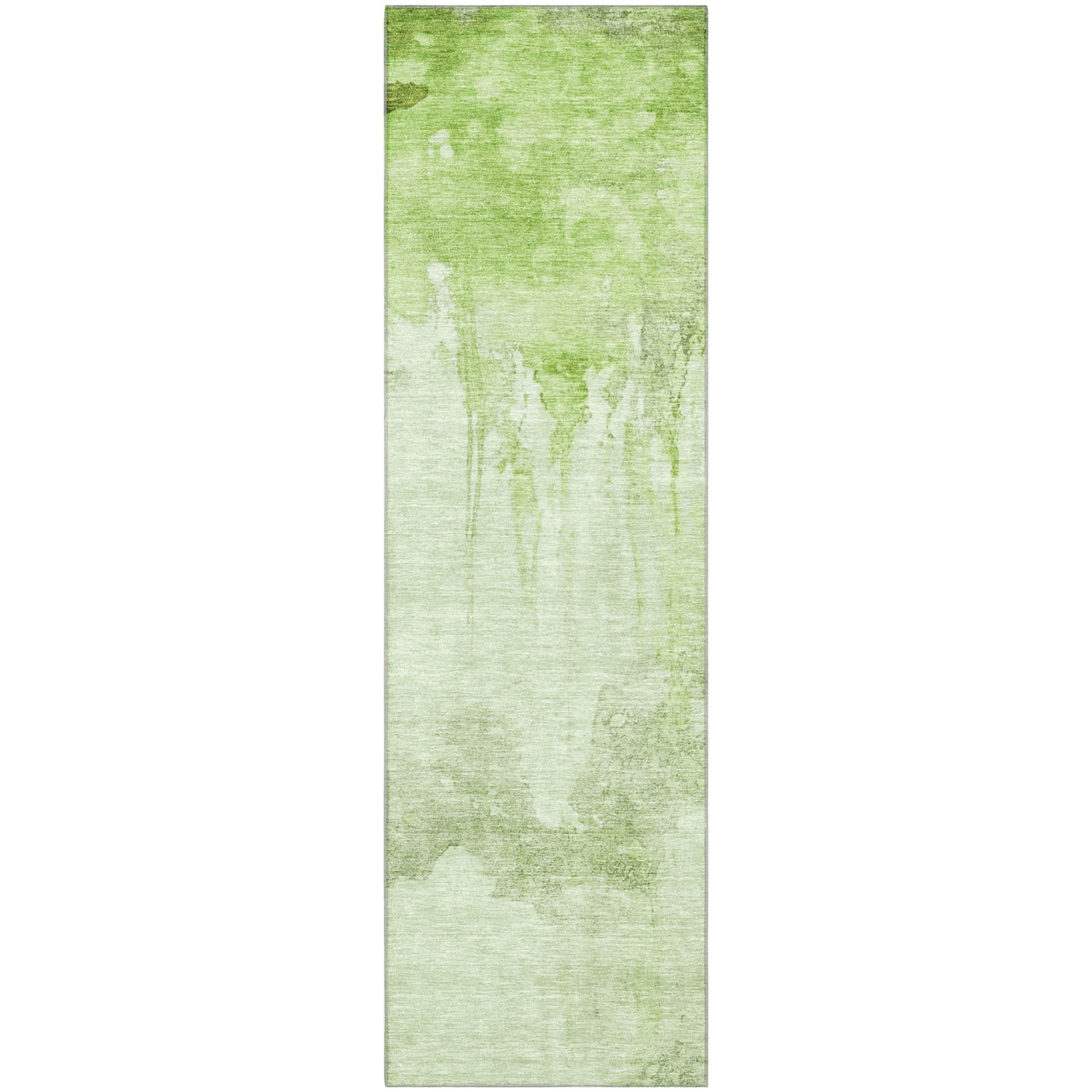 Florence Machine Washable Transitional Aloe Green Rug 2'3" x 7'6" #shape_Runner