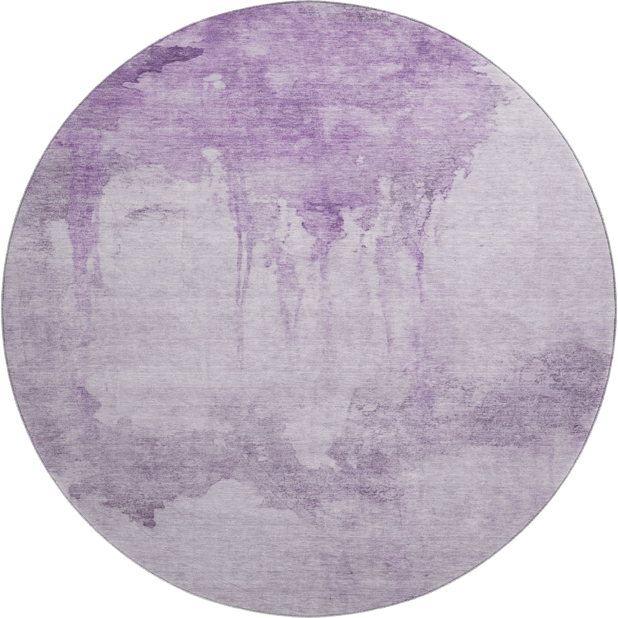 Florence Machine Washable Transitional Lavender Purple Rug 8' x 8' #shape_Round