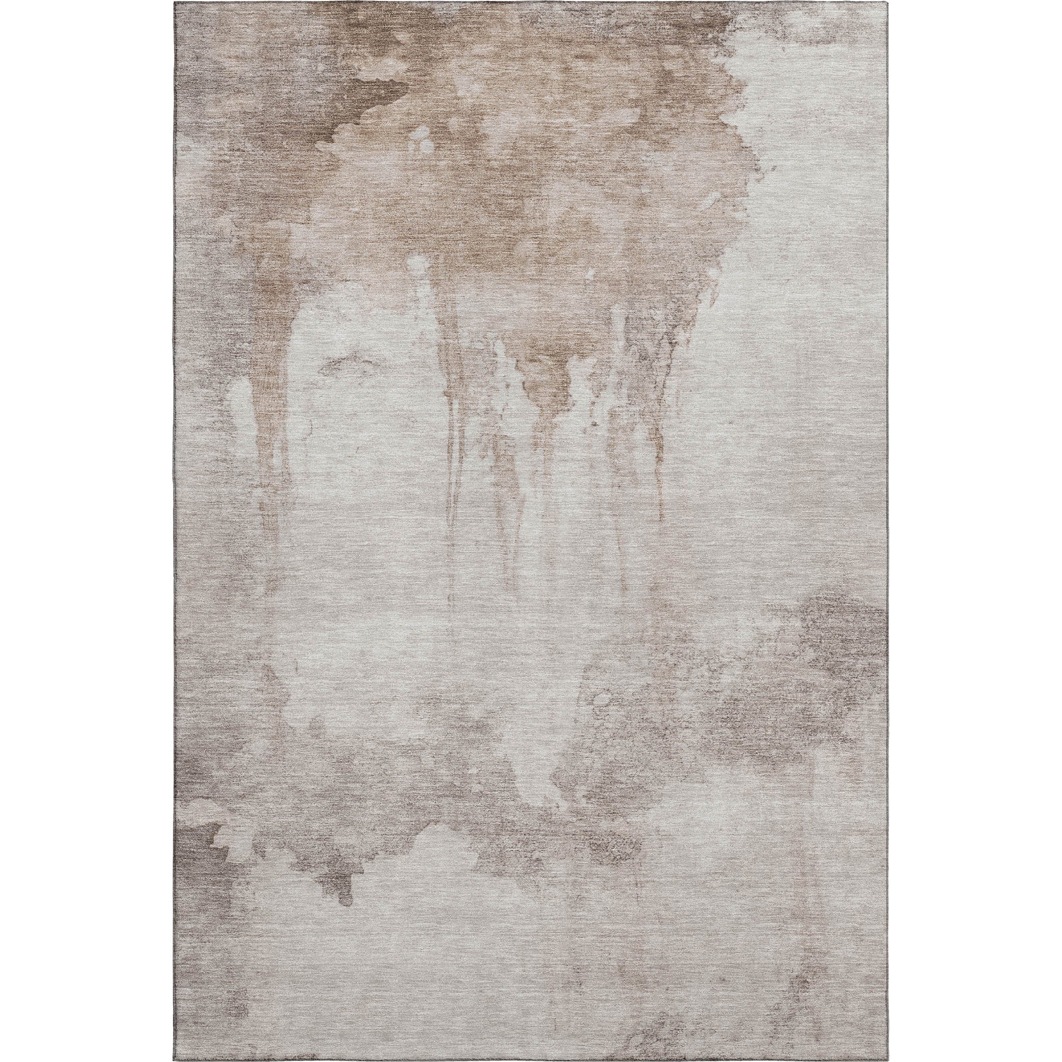 Florence Machine Washable Transitional Taupe Brown Rug 2'6" x 3'10" #shape_Rectangle