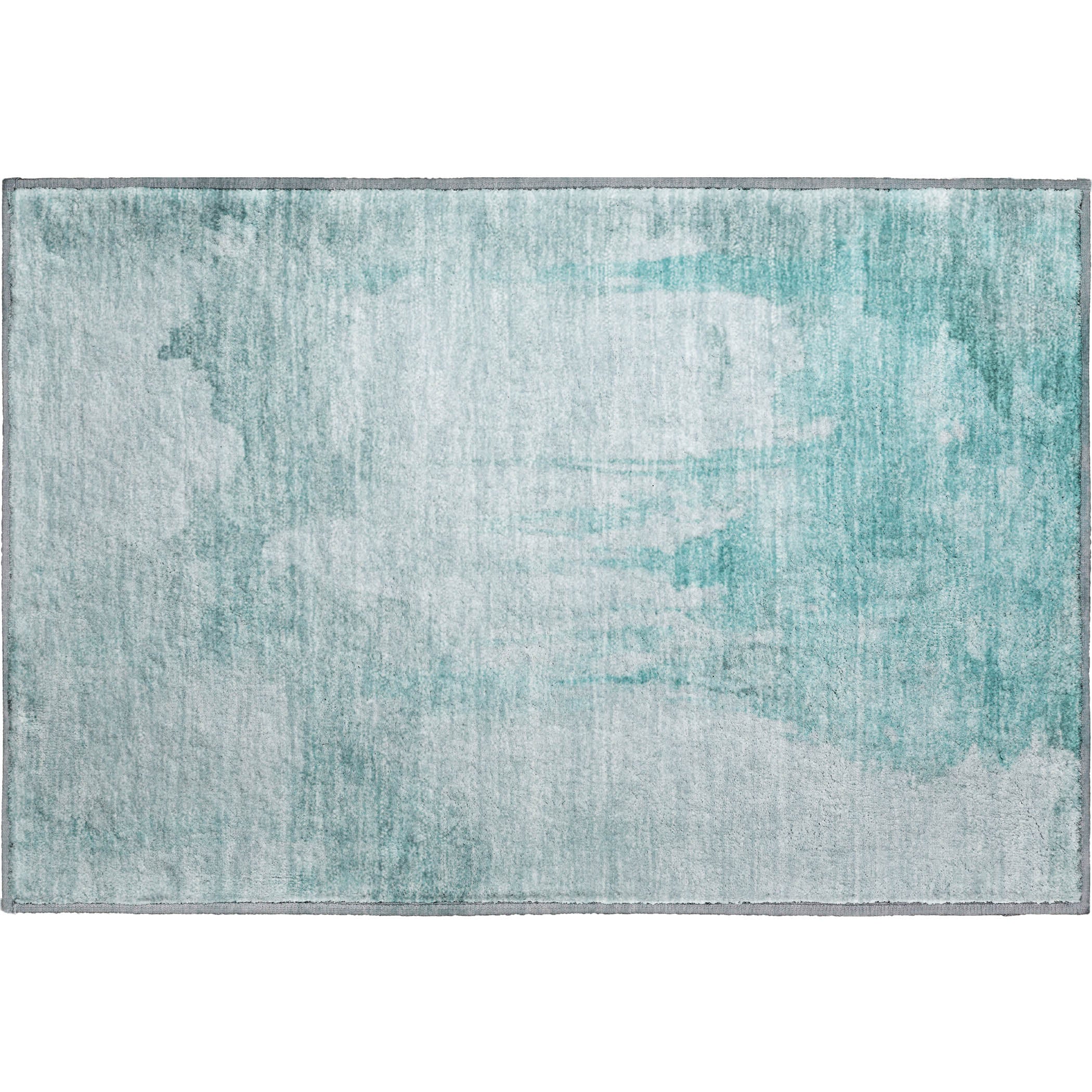 Florence Machine Washable Transitional Teal Rug 1'8" x 2'6" #shape_Rectangle