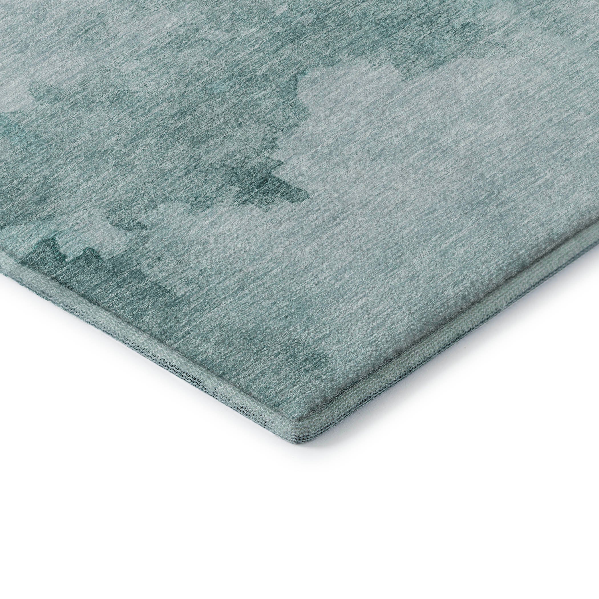 Florence Machine Washable Transitional Teal Rug 1'8" x 2'6" #shape_Rectangle