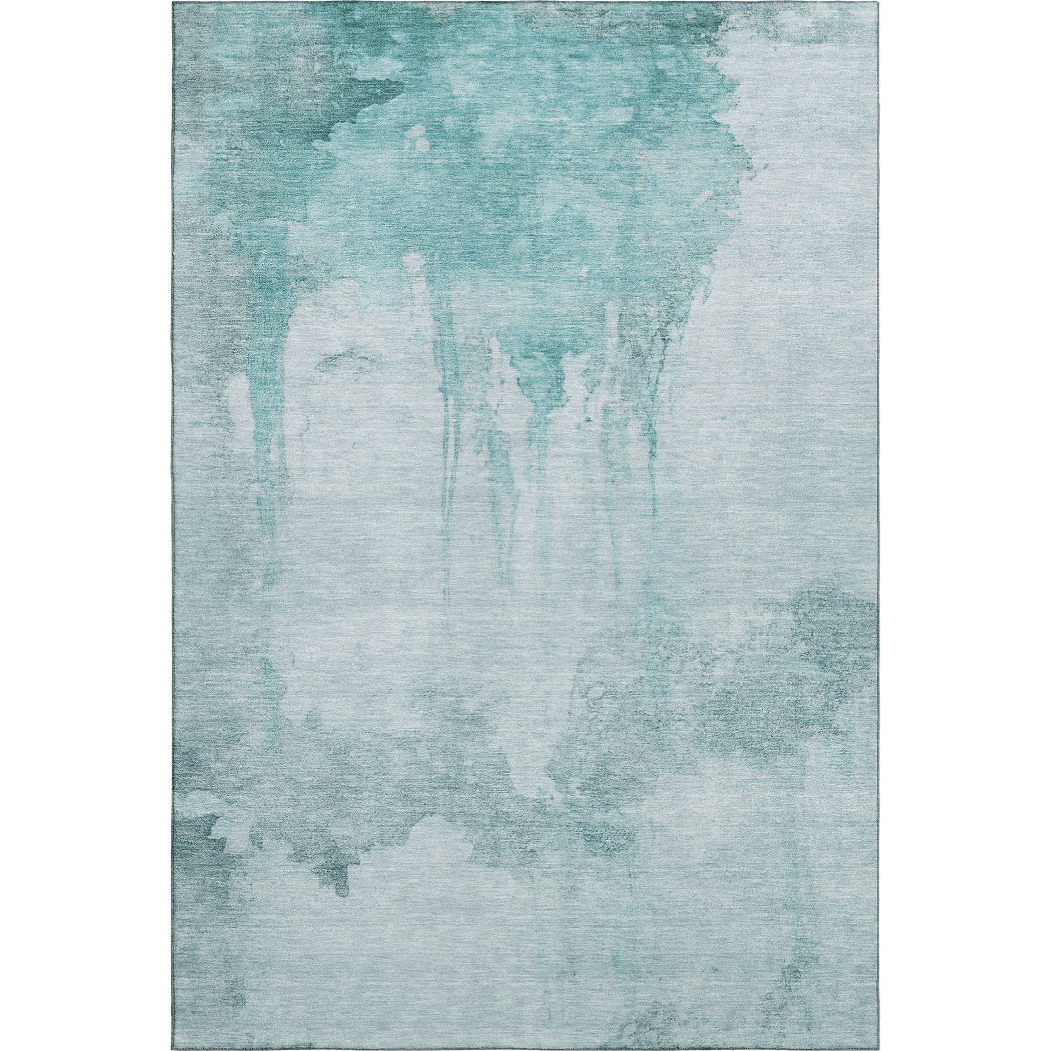 Florence Machine Washable Transitional Teal Rug 2'6" x 3'10" #shape_Rectangle