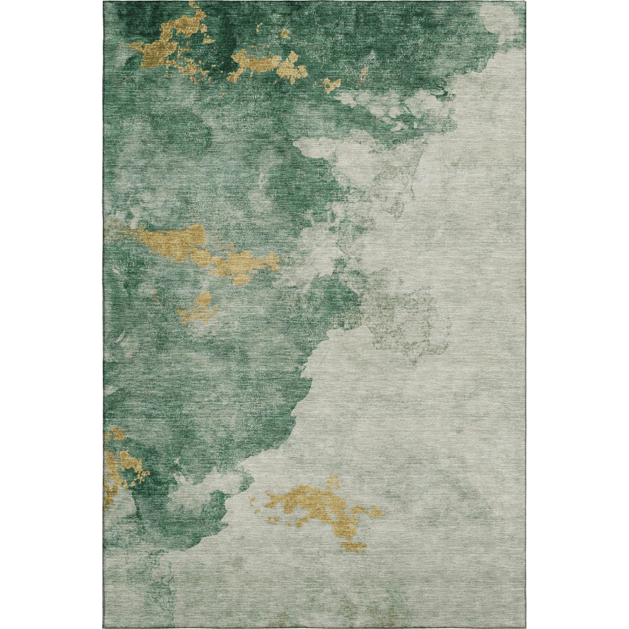 Kyoto Machine Washable Transitional Emerald Green Rug 2'6" x 3'10" #shape_Rectangle