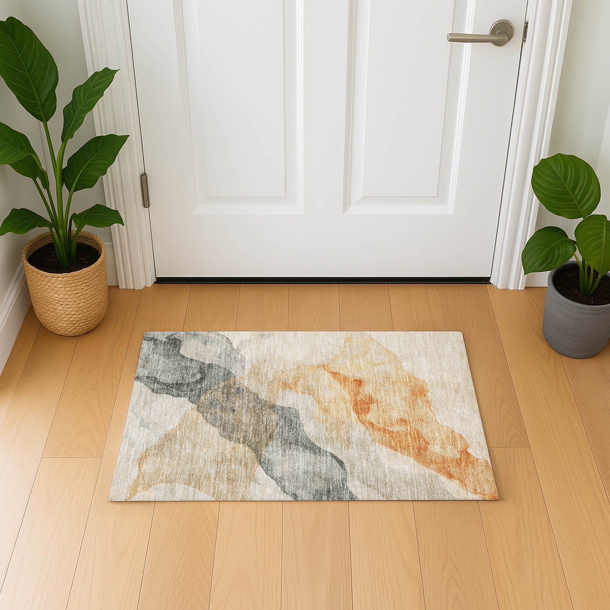 Ghent Machine Washable Transitional Orange Rug 1'8" x 2'6" #shape_Rectangle