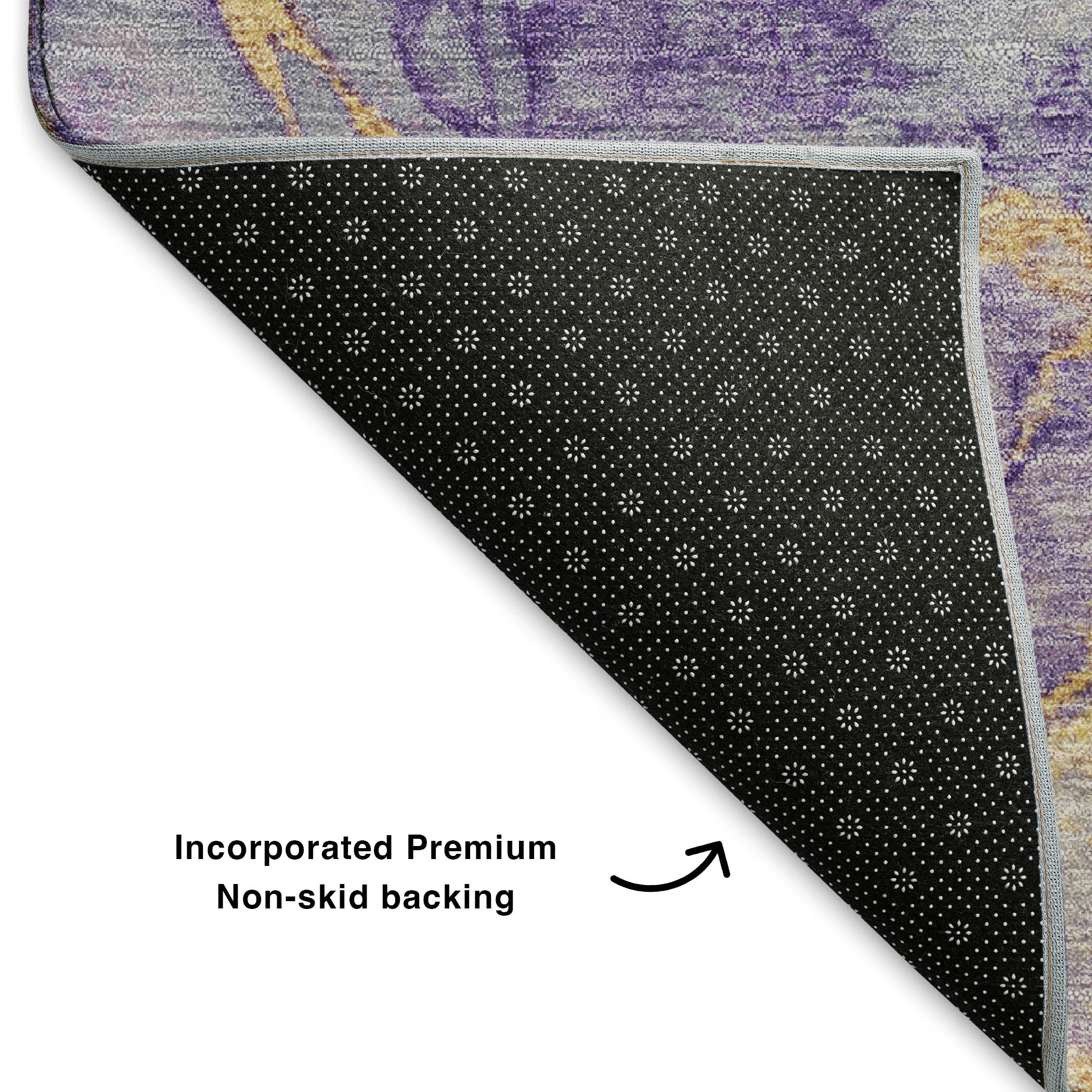 Florence Machine Washable Transitional Purple Rug 1'8" x 2'6" #shape_Rectangle