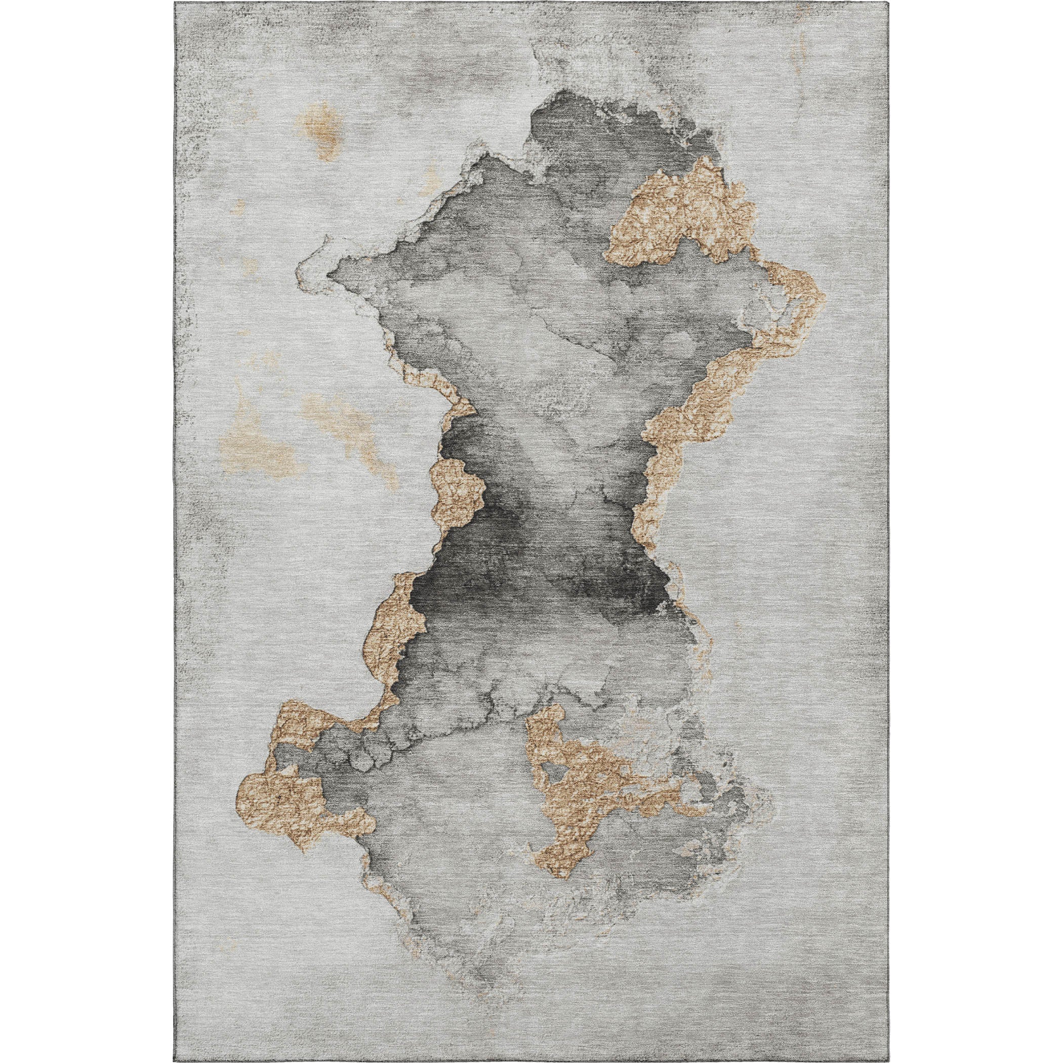 Kotor Machine Washable Transitional Gray Rug 2'6" x 3'10" #shape_Rectangle