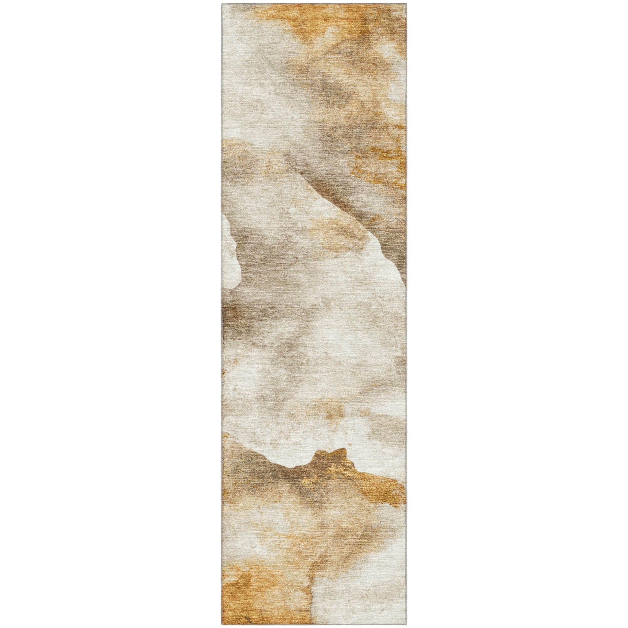 Siena Machine Washable Transitional Beige Brown Rug 2'3" x 7'6" #shape_Runner