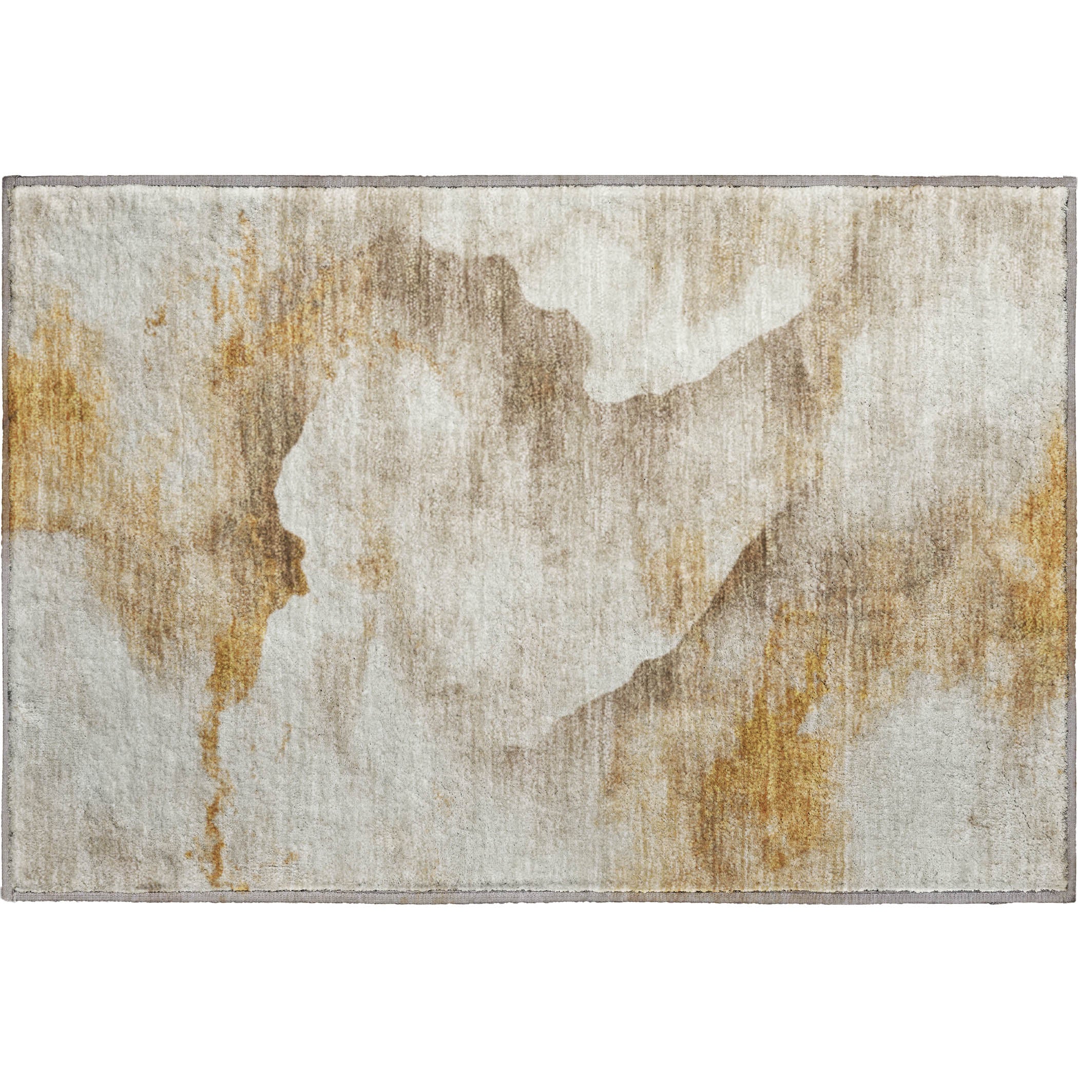 Siena Machine Washable Transitional Beige Brown Rug 1'8" x 2'6" #shape_Rectangle