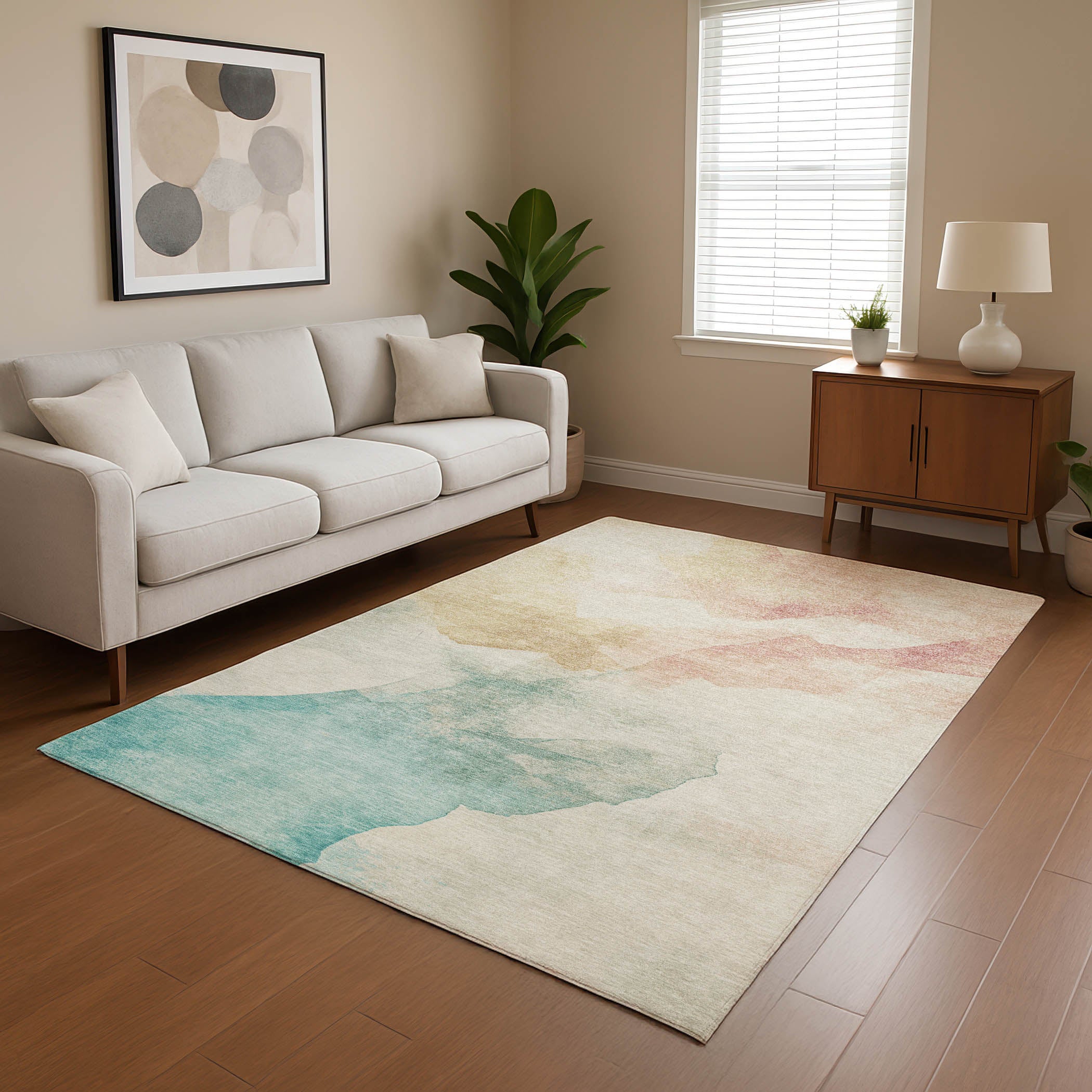 Cairo Machine Washable Transitional Pearl Ivory Rug 2'6" x 3'10" #shape_Rectangle