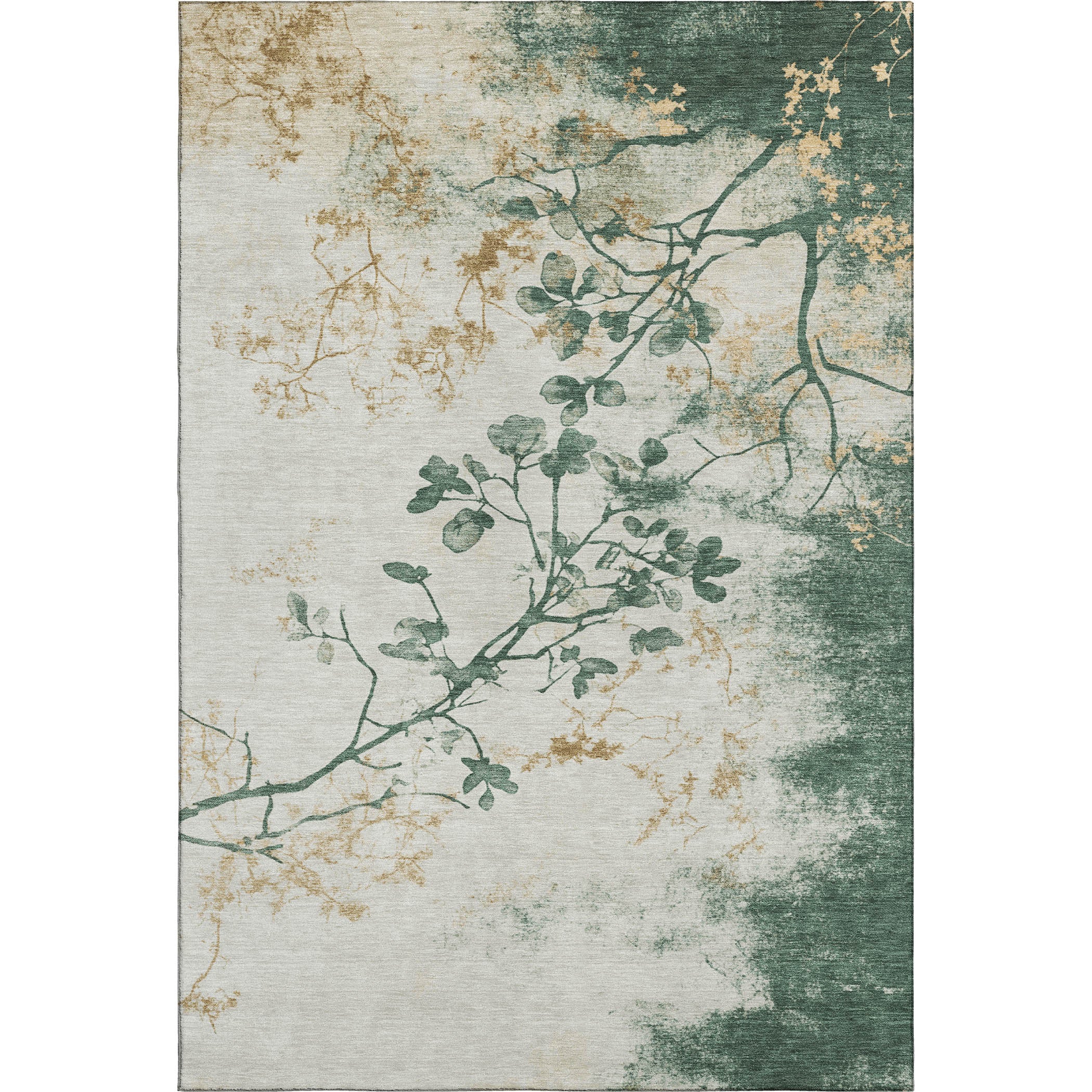 Jaipur Machine Washable Transitional Emerald Green Rug 2'6" x 3'10" #shape_Rectangle