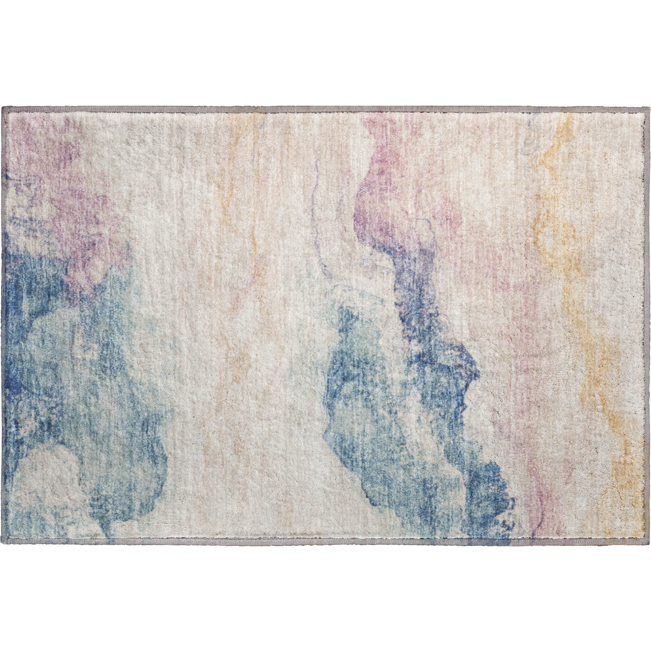 Santorini Machine Washable Transitional Pearl Ivory Rug 1'8" x 2'6" #shape_Rectangle
