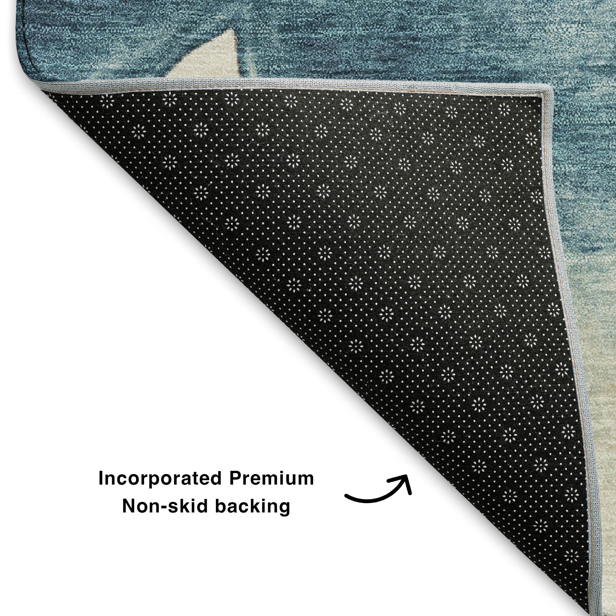 Cairo Machine Washable Transitional Navy Blue Rug 1'8" x 2'6" #shape_Rectangle
