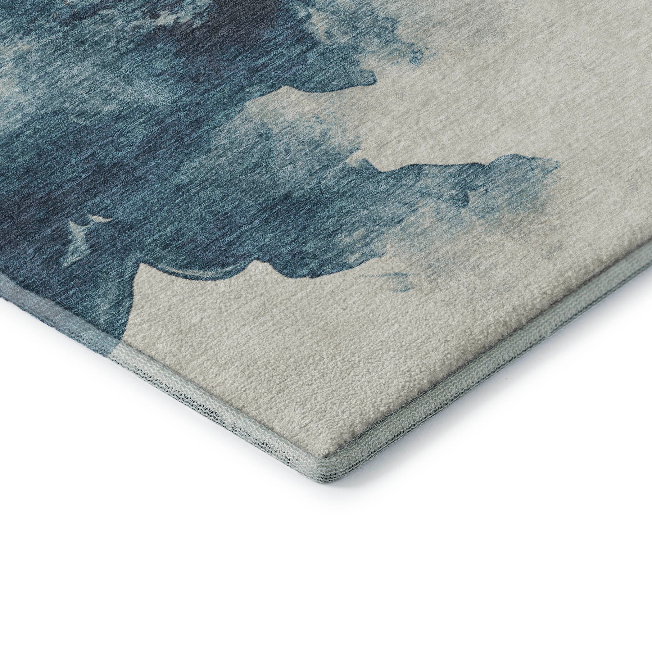 Cairo Machine Washable Transitional Navy Blue Rug 1'8" x 2'6" #shape_Rectangle