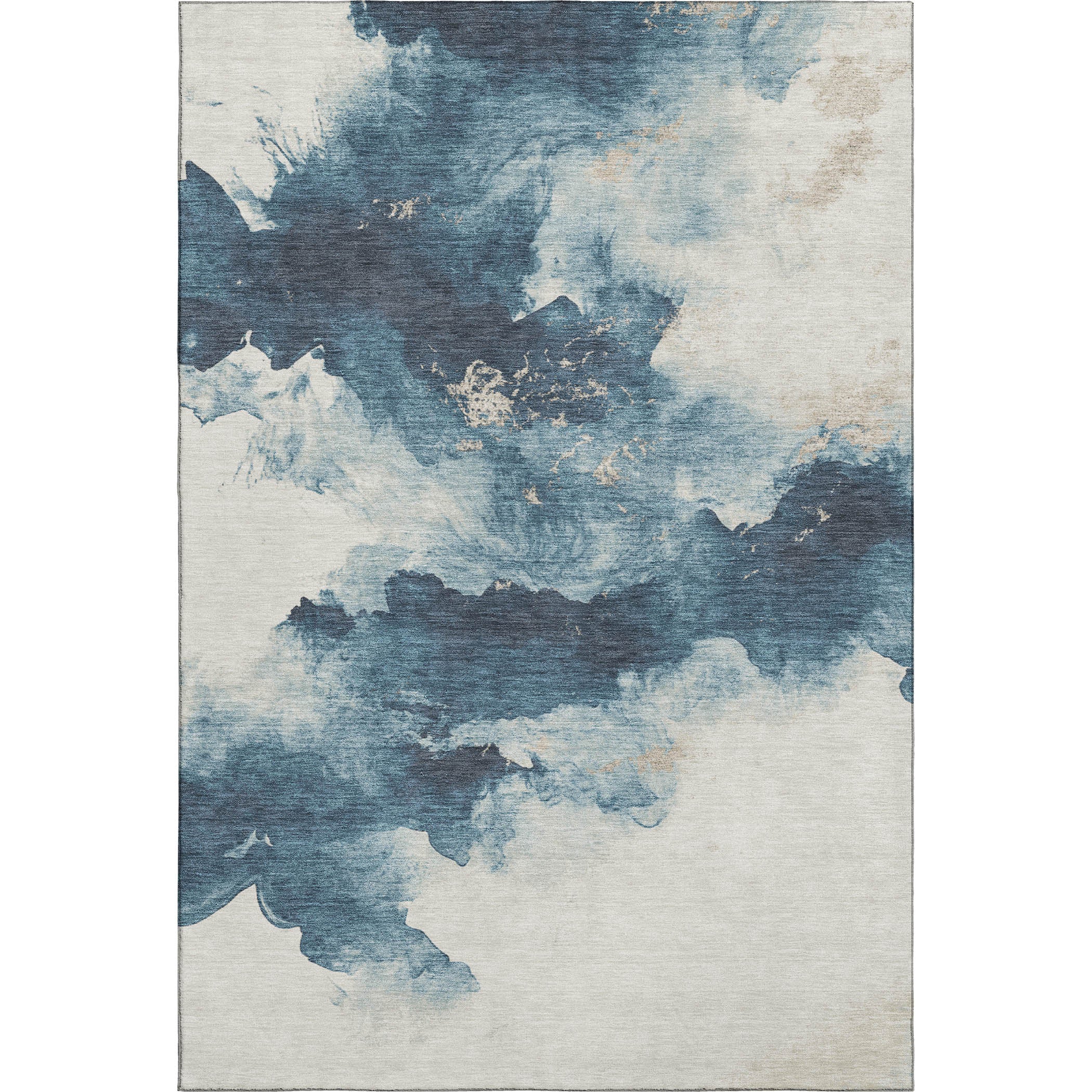 Cairo Machine Washable Transitional Navy Blue Rug 2'6" x 3'10" #shape_Rectangle