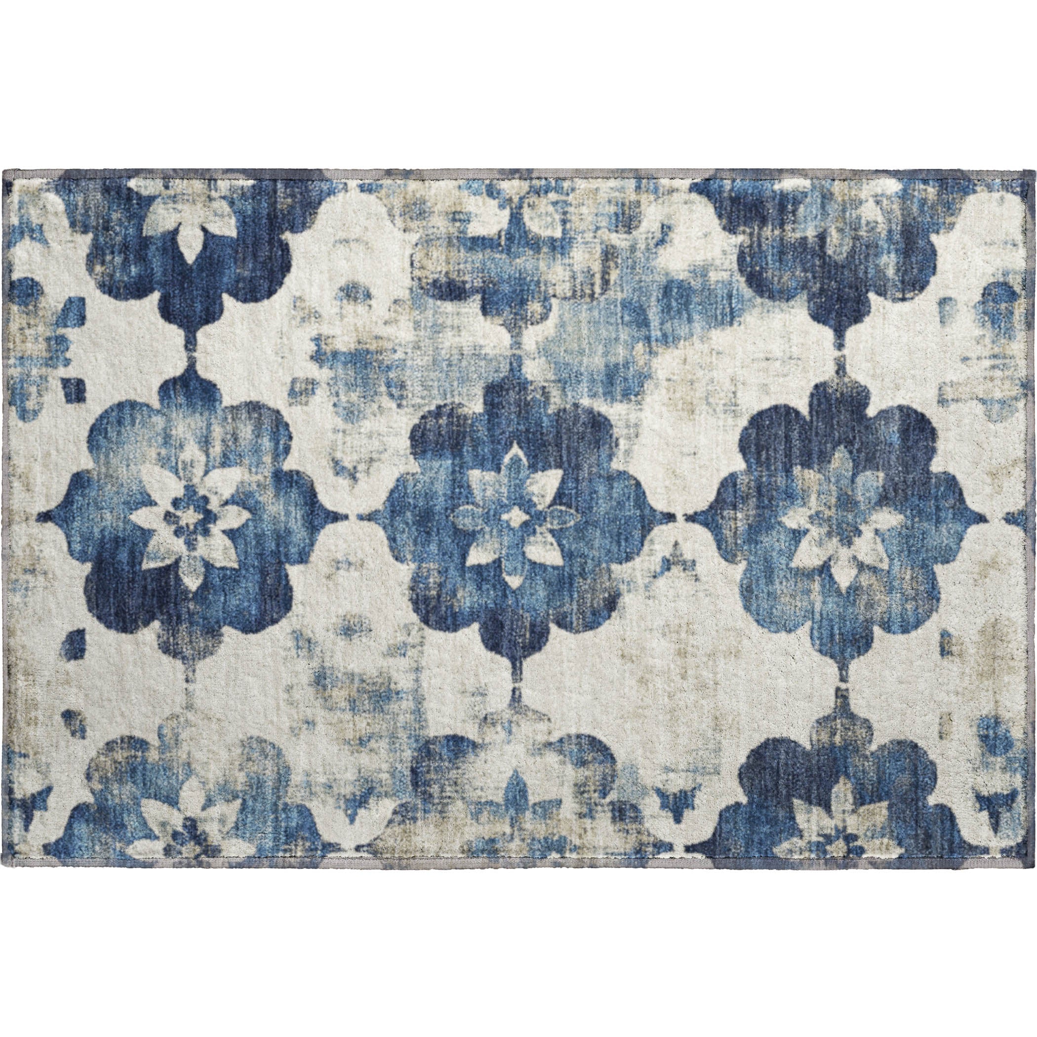 Ghent Machine Washable Transitional Navy Blue Rug 1'8" x 2'6" #shape_Rectangle