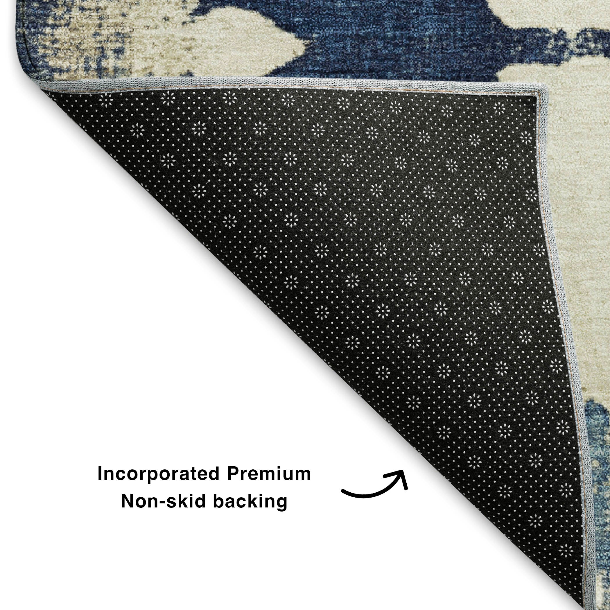 Ghent Machine Washable Transitional Navy Blue Rug 1'8" x 2'6" #shape_Rectangle