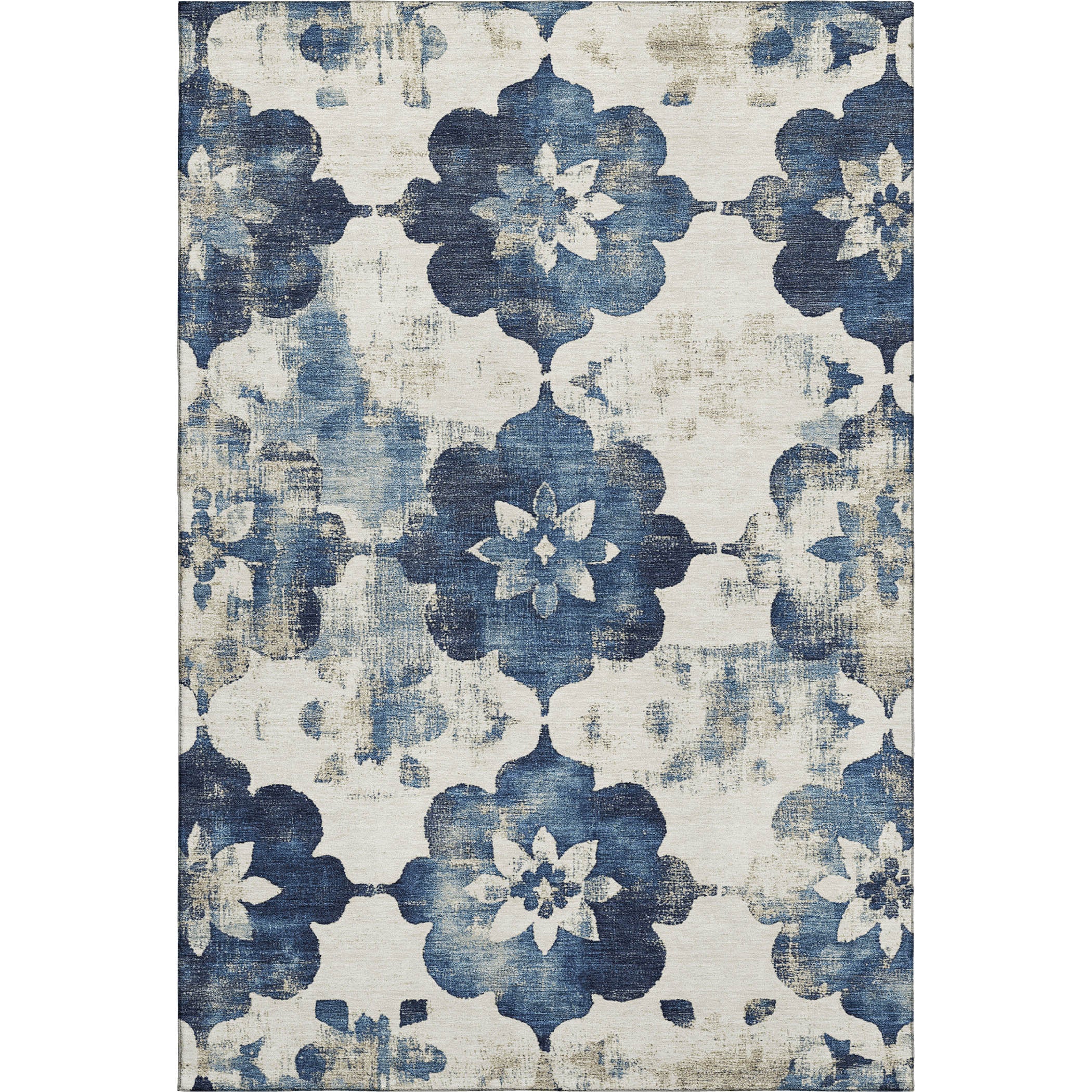 Ghent Machine Washable Transitional Navy Blue Rug 2'6" x 3'10" #shape_Rectangle