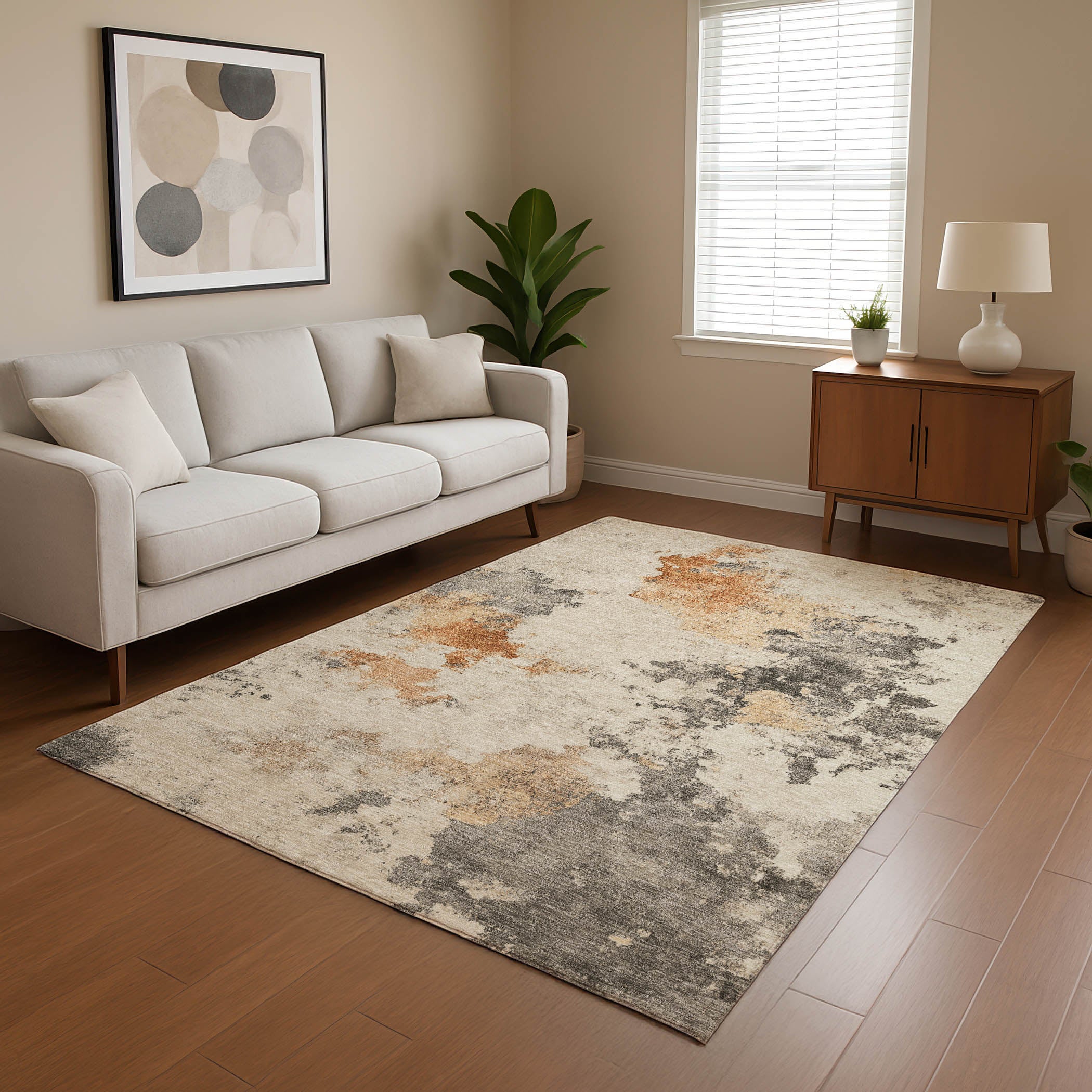 Luang Prabang Machine Washable Transitional Rust Orange Rug 2'6" x 3'10" #shape_Rectangle
