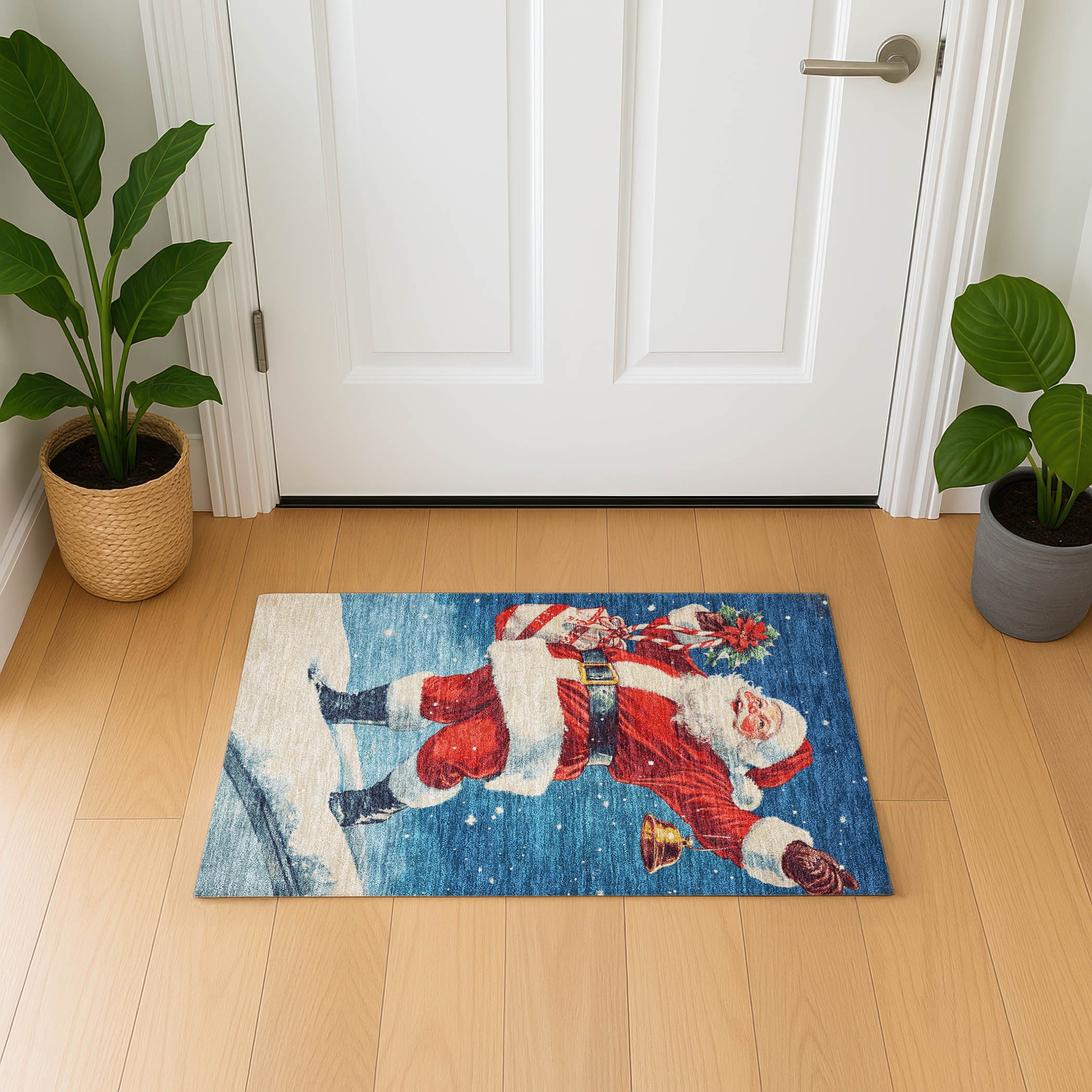 Nairobi Machine Washable Transitional Blue Rug 1'8" x 2'6" #shape_Rectangle