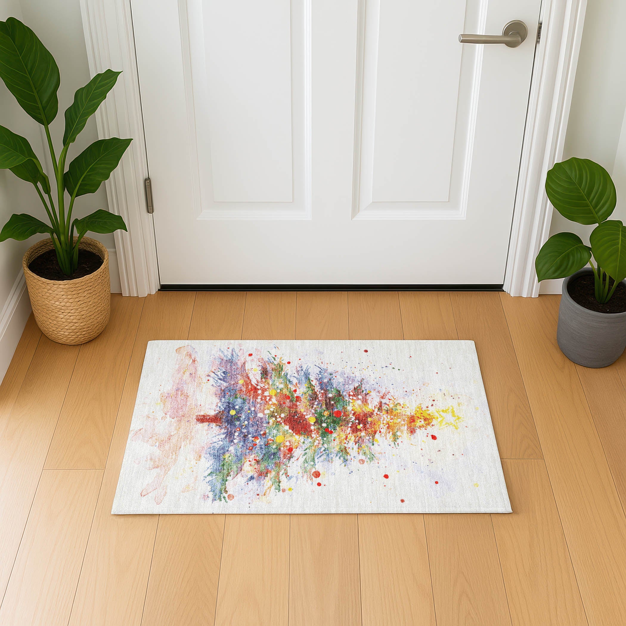 Bogota Machine Washable Transitional Ivory Rug 1'8" x 2'6" #shape_Rectangle
