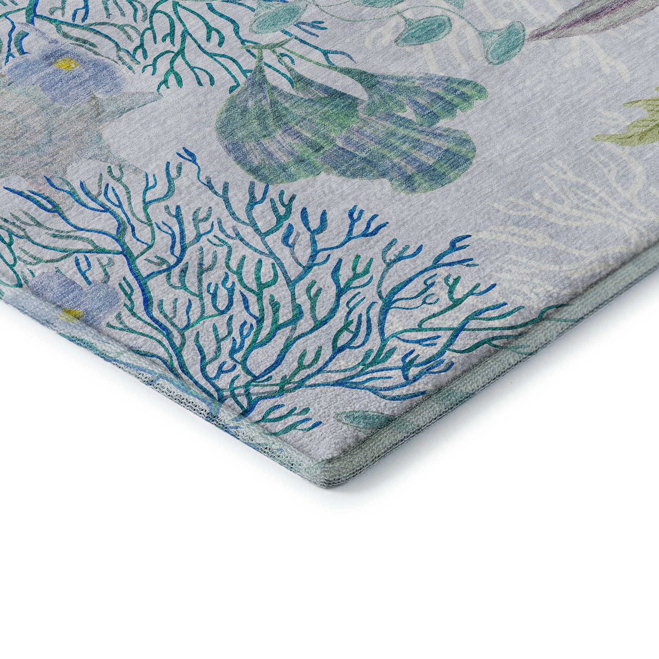 Budapest Machine Washable Coastal Aqua Gray Rug 1'8" x 2'6" #shape_Rectangle