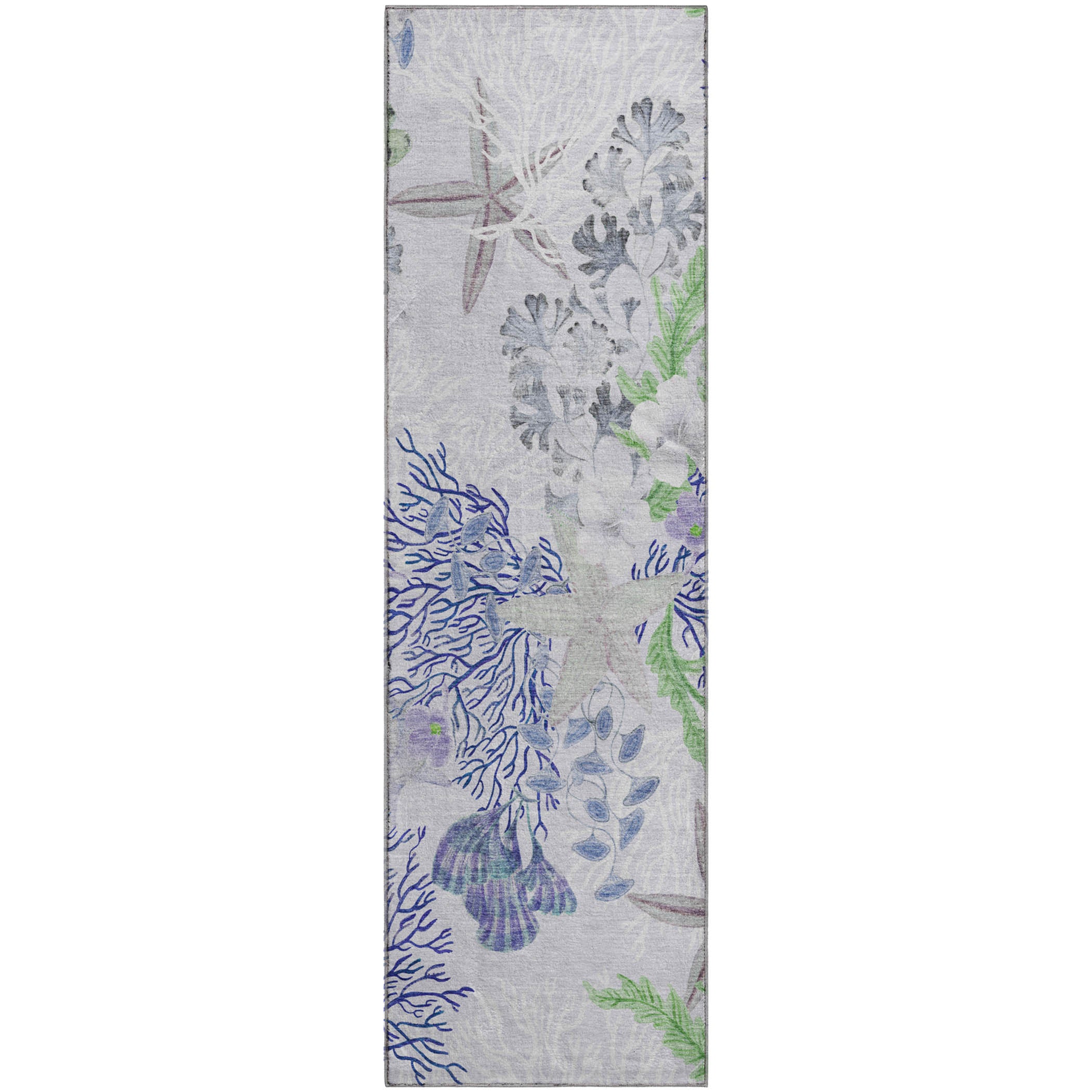 Budapest Machine Washable Coastal Blue Purple Rug 2'3" x 7'6" #shape_Runner