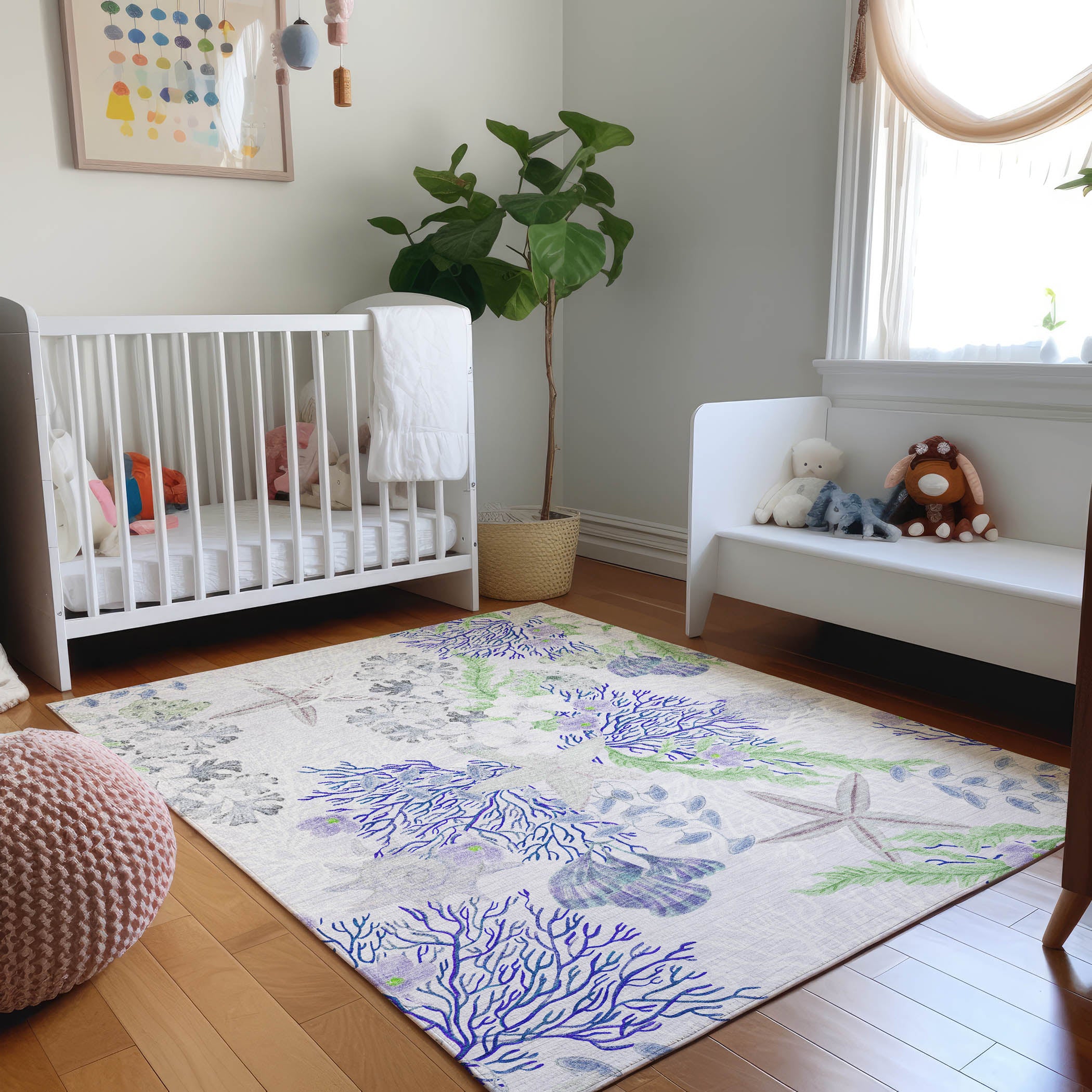 Budapest Machine Washable Coastal Blue Purple Rug 2'6" x 3'10" #shape_Rectangle