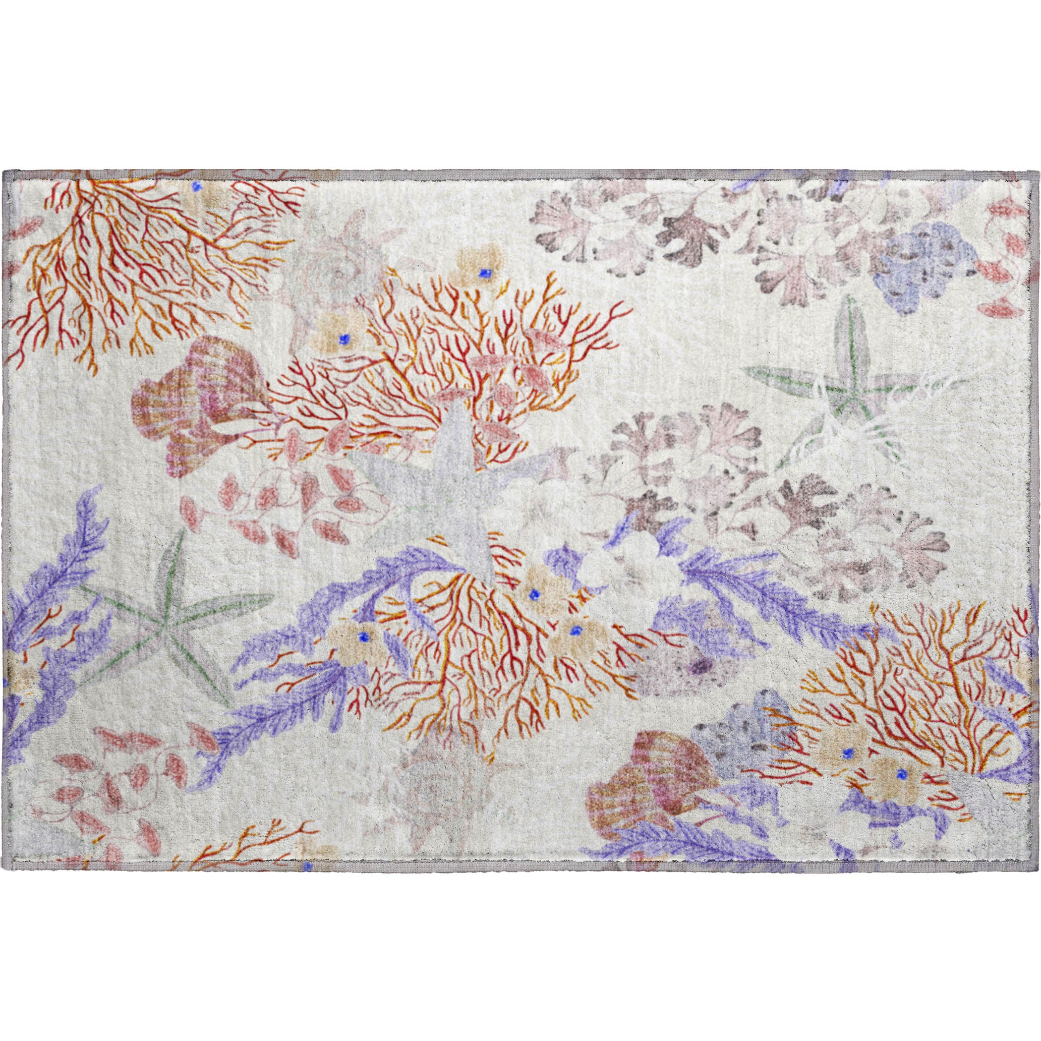 Budapest Machine Washable Coastal Spice Ivory Rug 1'8" x 2'6" #shape_Rectangle