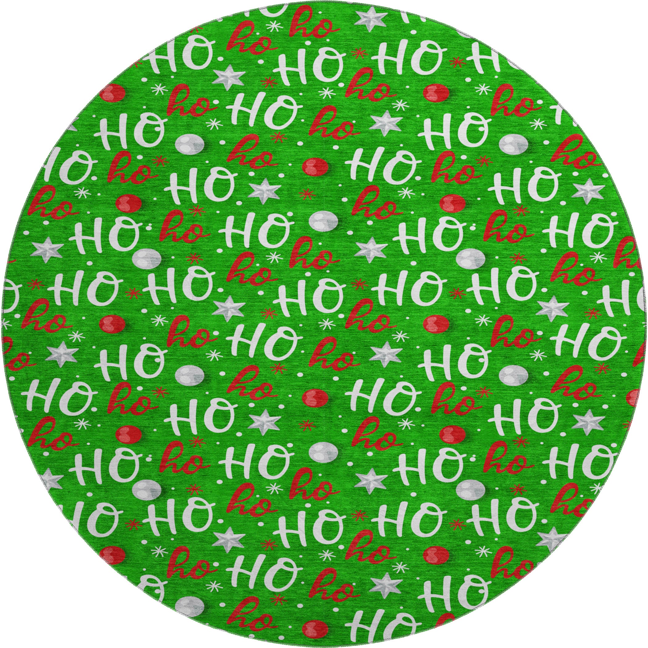 Hoi An Machine Washable Transitional Green Rug 8' x 8' #shape_Round