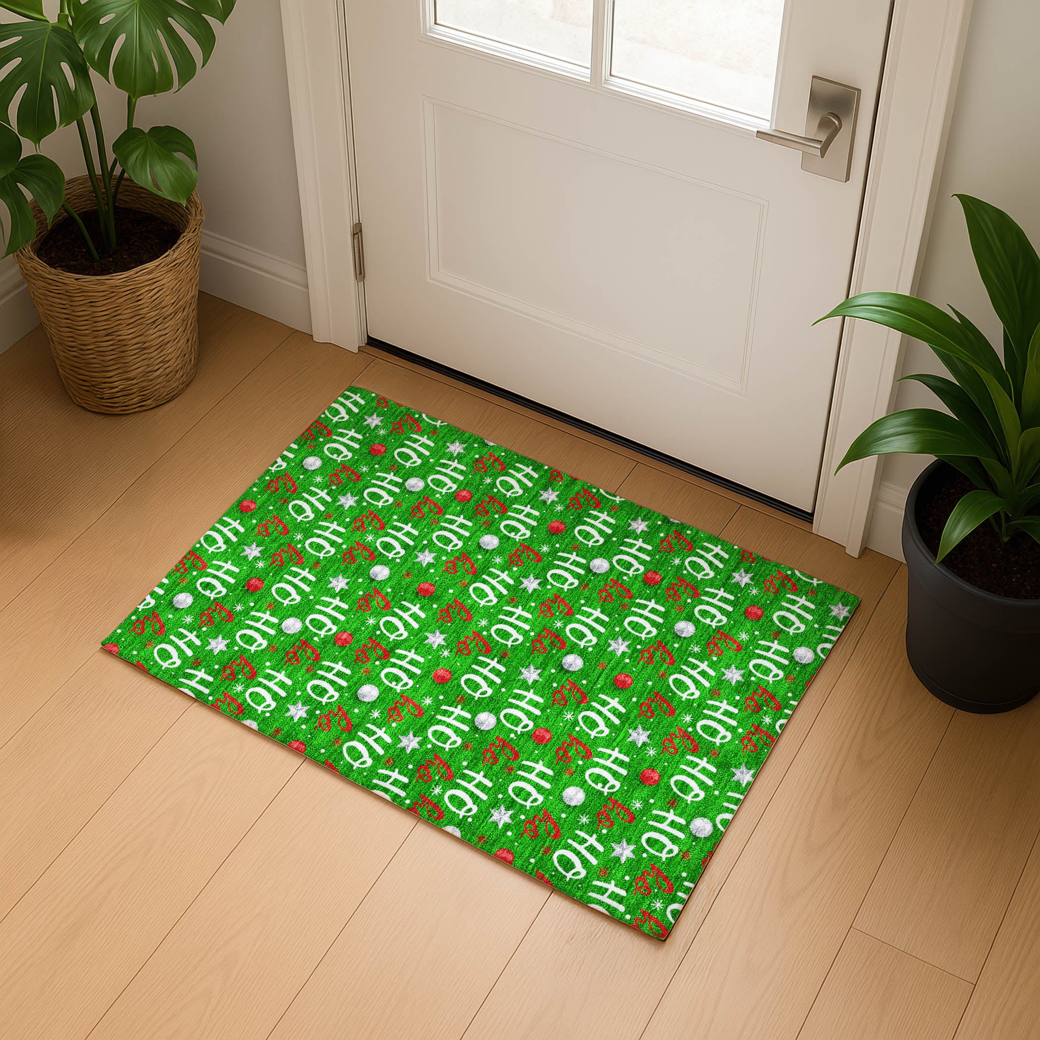 Hoi An Machine Washable Transitional Green Rug 1'8" x 2'6" #shape_Rectangle