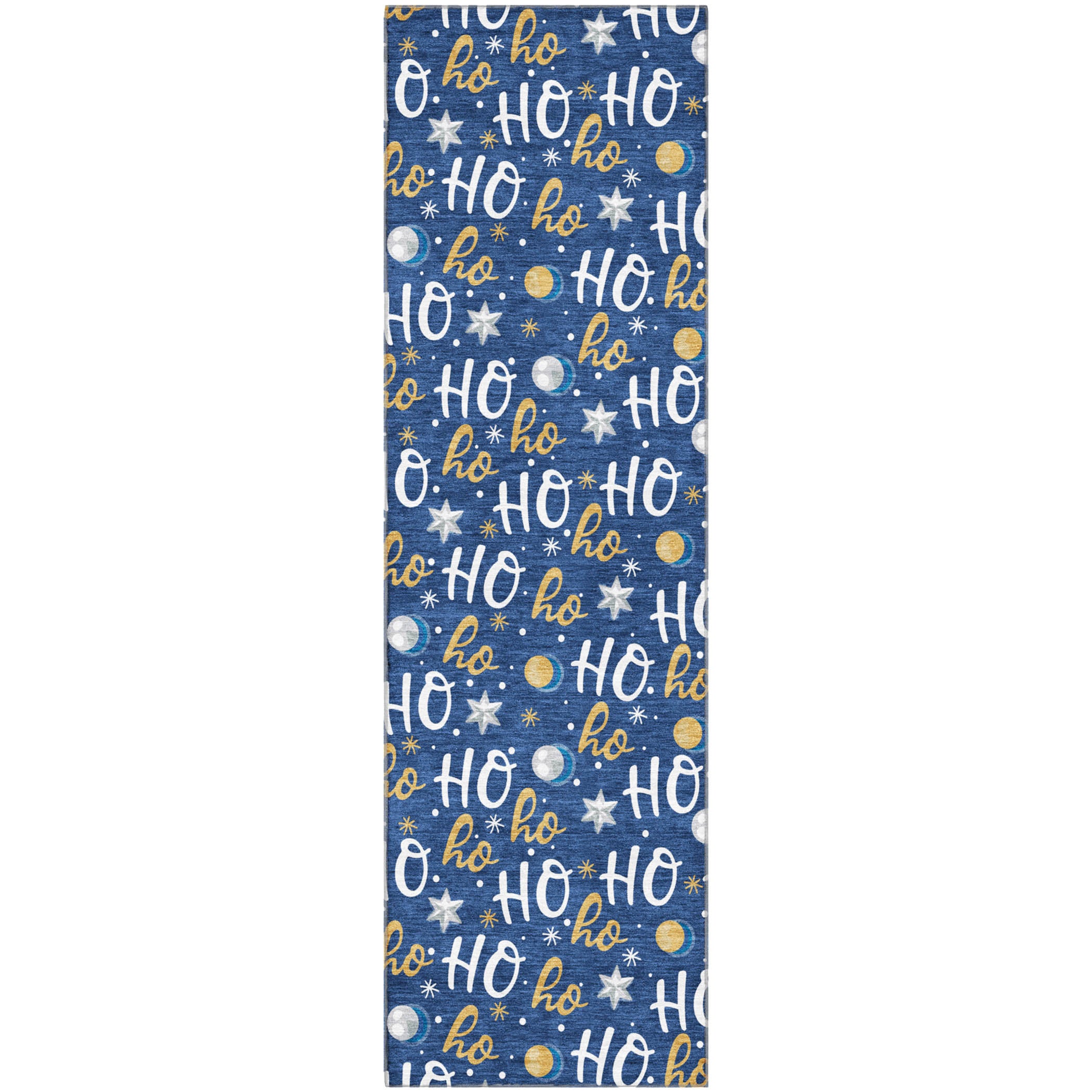 Hoi An Machine Washable Transitional Navy Blue Rug 2'3" x 7'6" #shape_Runner