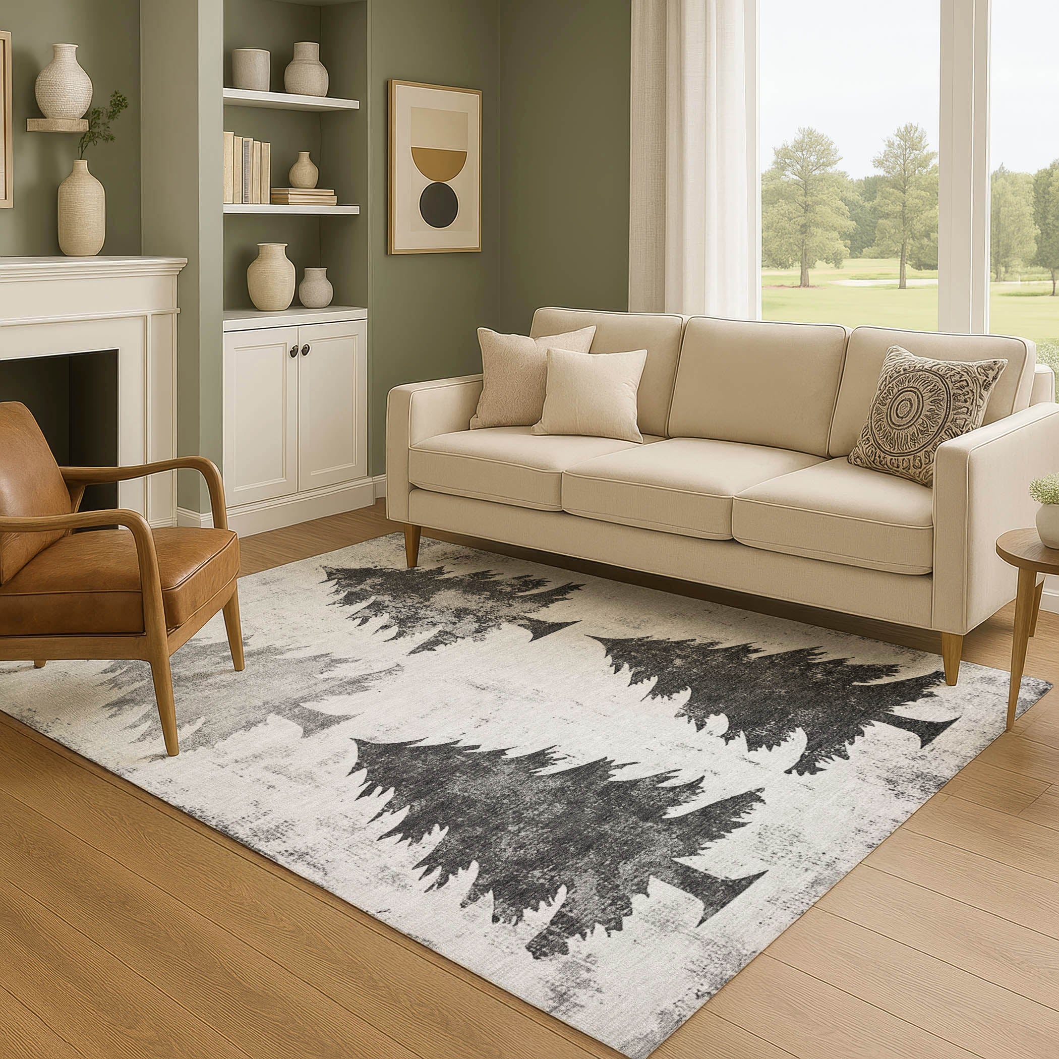 Seville Machine Washable Transitional Gray Rug 2'6" x 3'10" #shape_Rectangle