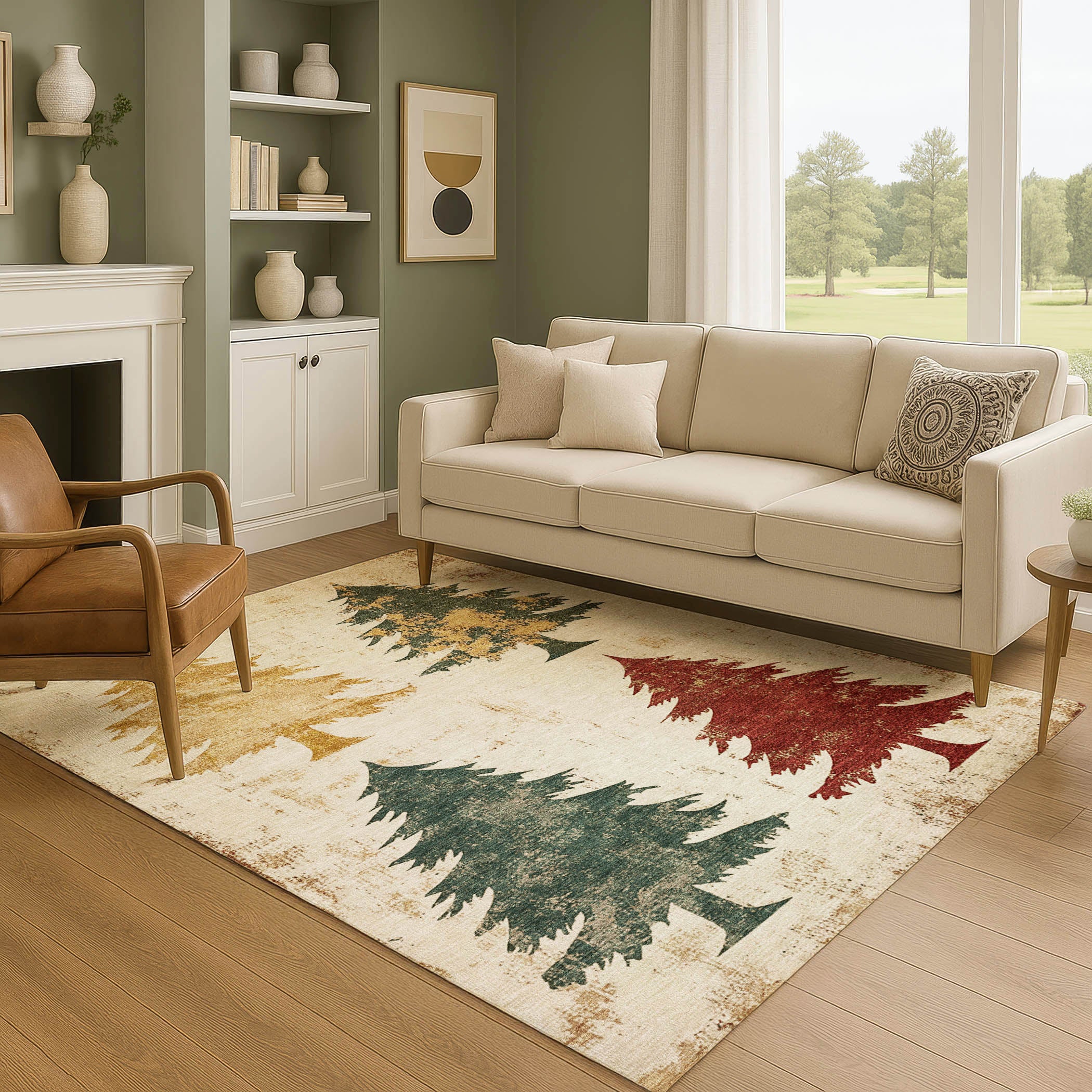 Seville Machine Washable Transitional Ivory Rug 2'6" x 3'10" #shape_Rectangle