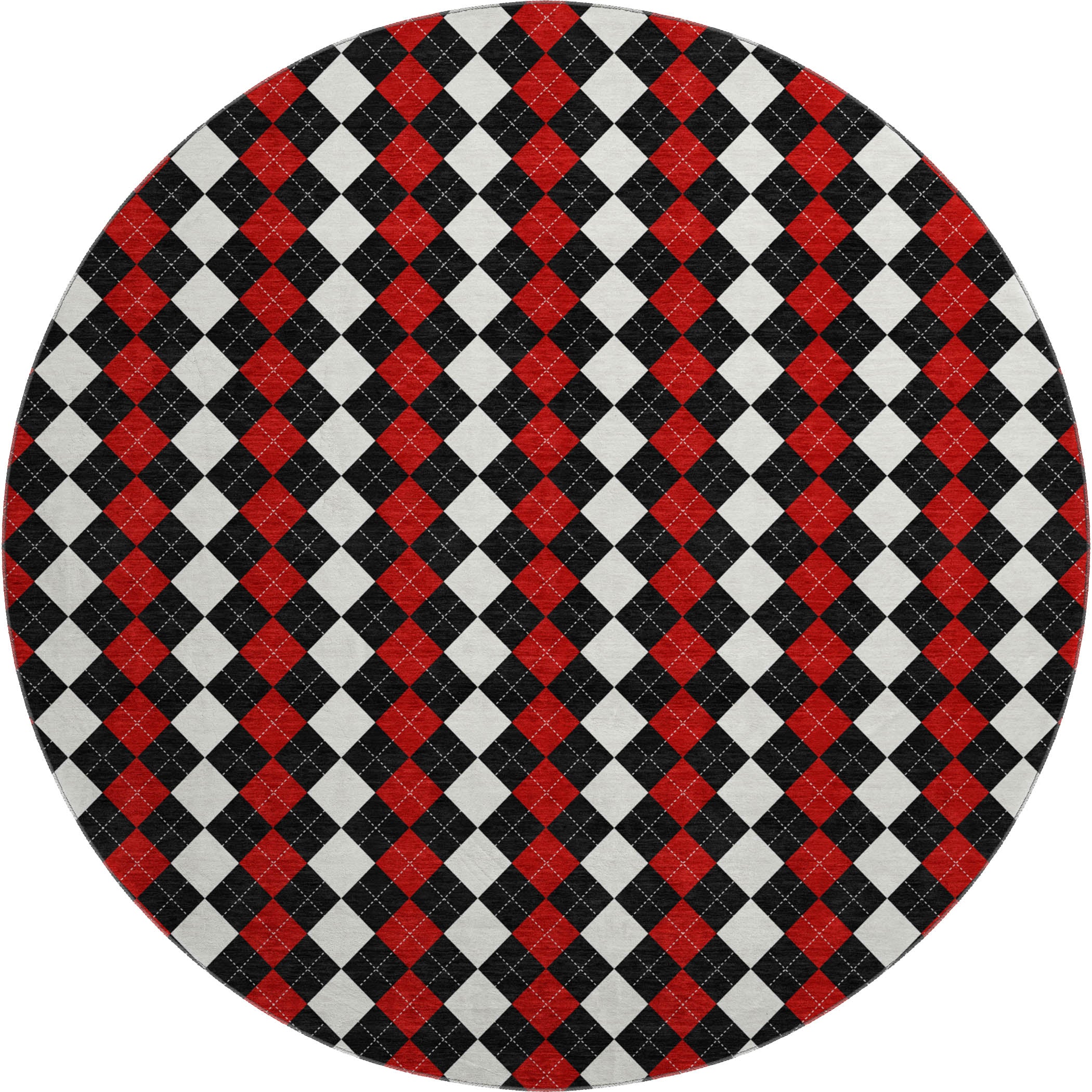 Sintra Machine Washable Transitional Black Rug 8' x 8' #shape_Round