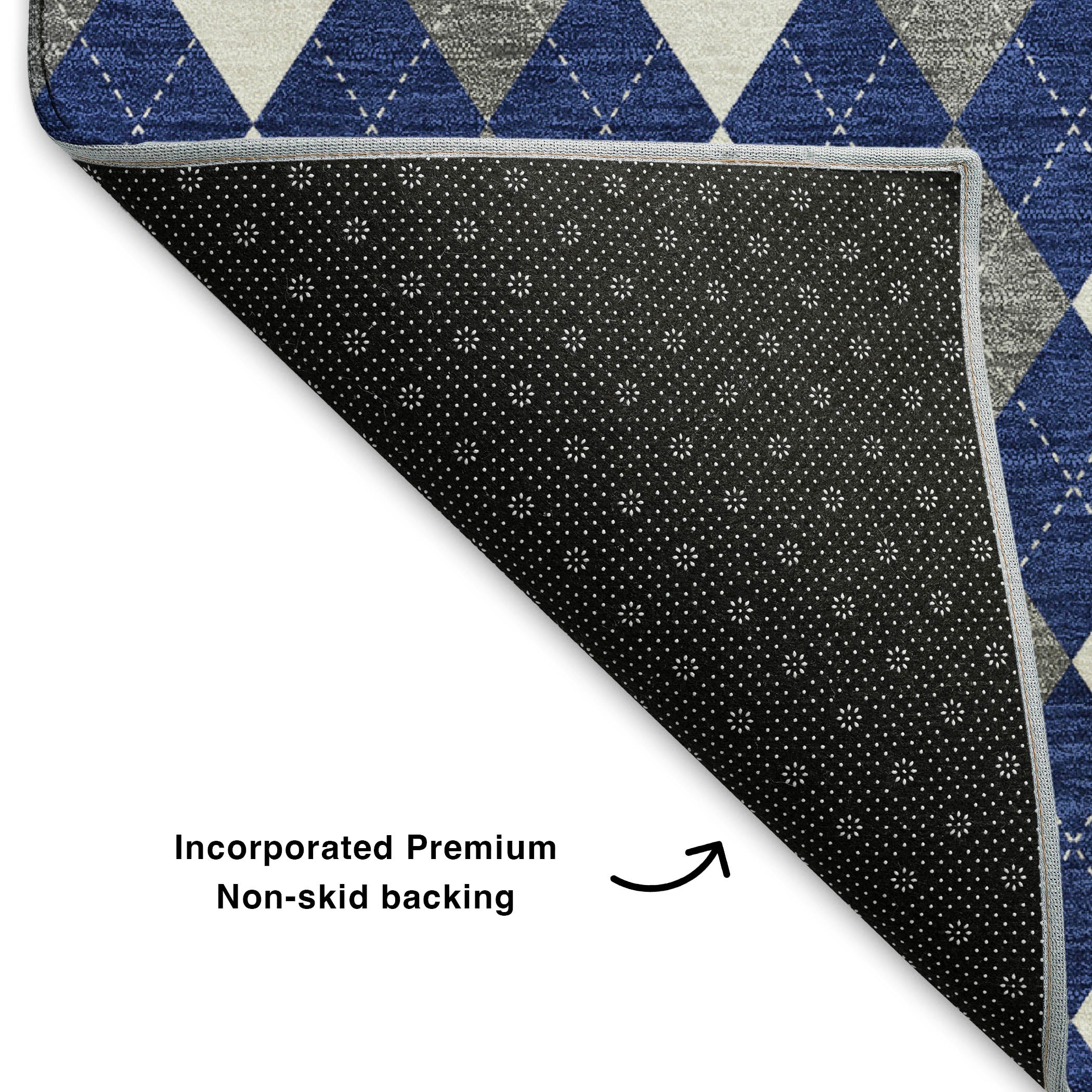 Sintra Machine Washable Transitional Navy Blue Rug 1'8" x 2'6" #shape_Rectangle