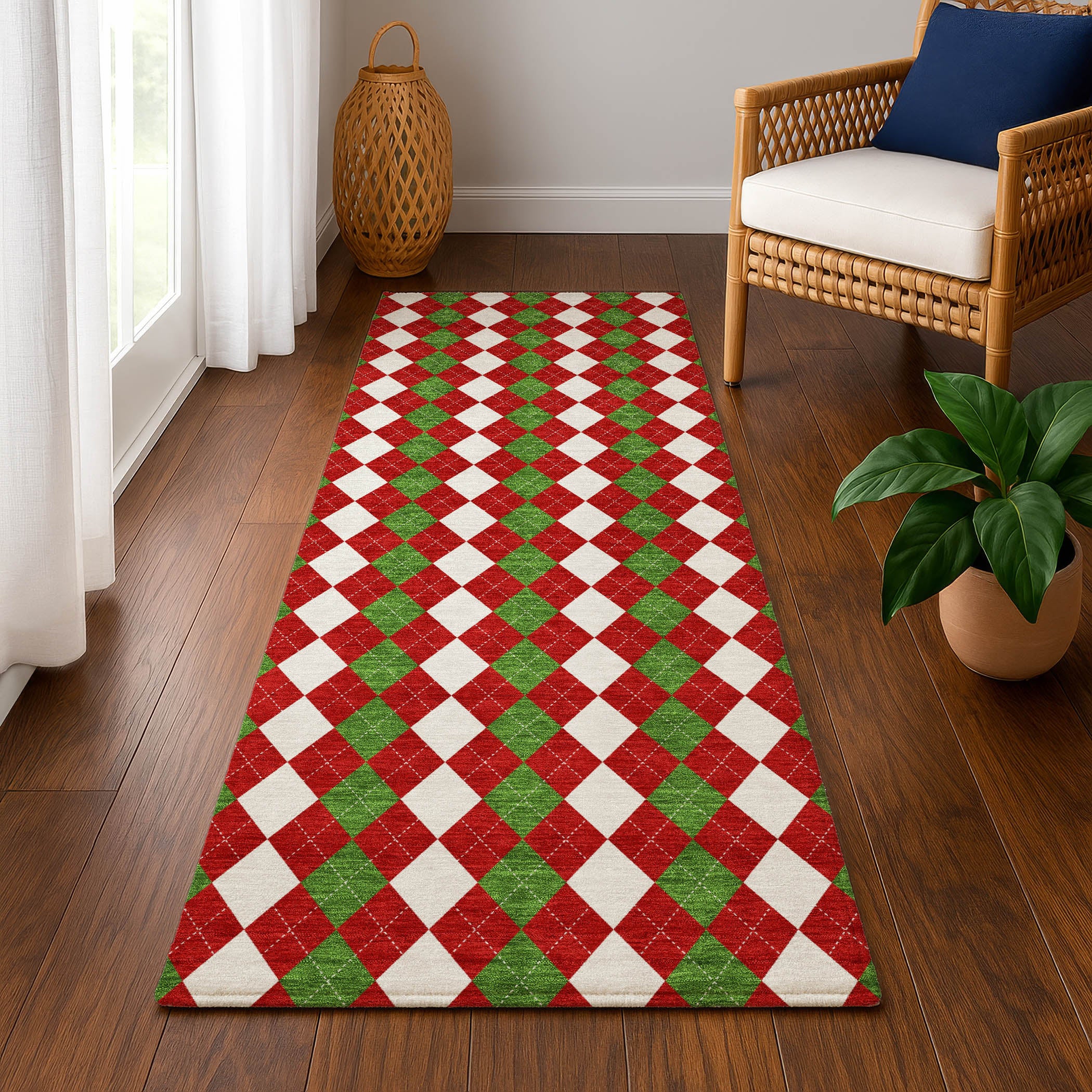 Sintra Machine Washable Transitional Red Rug 2'3" x 7'6" #shape_Runner