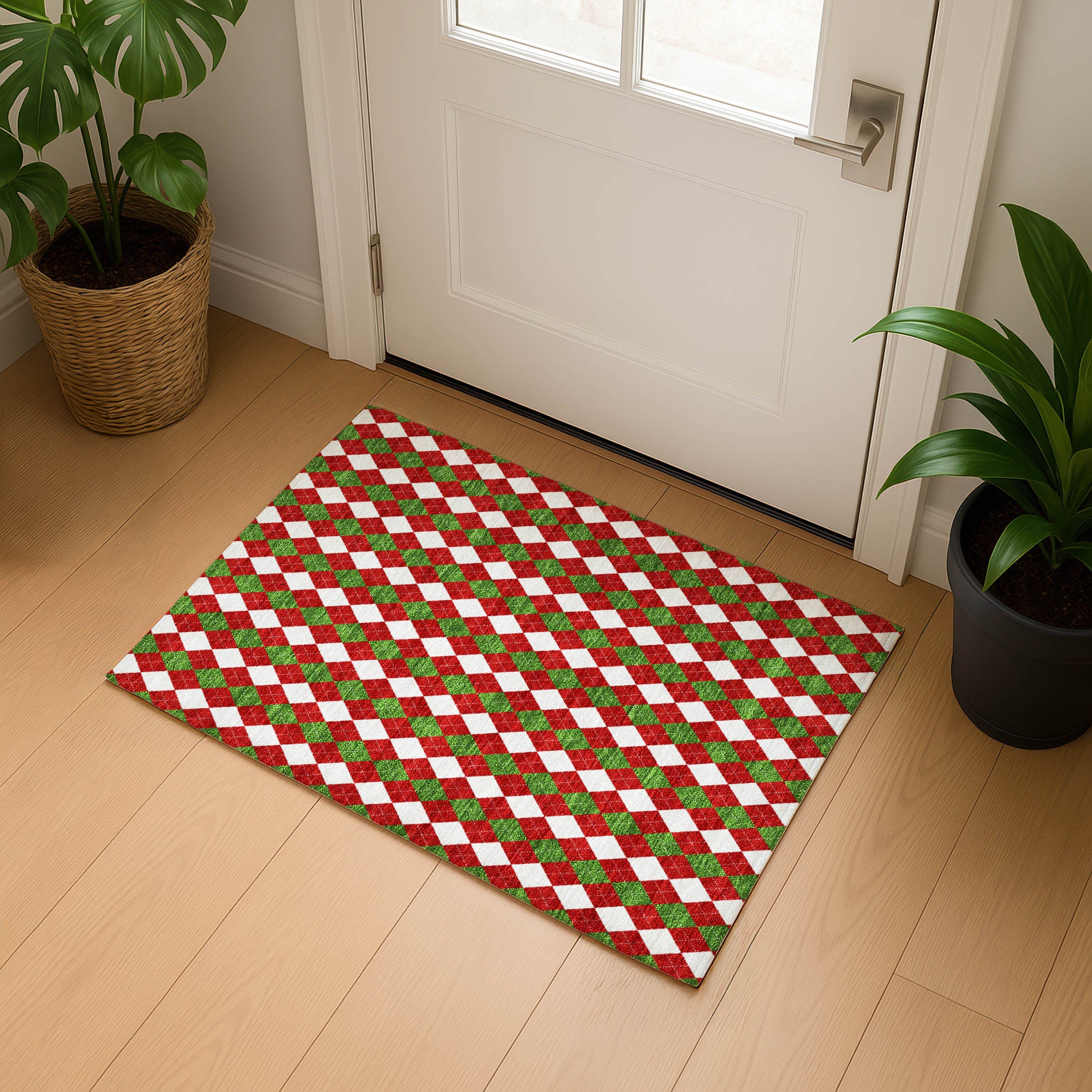 Sintra Machine Washable Transitional Red Rug 1'8" x 2'6" #shape_Rectangle