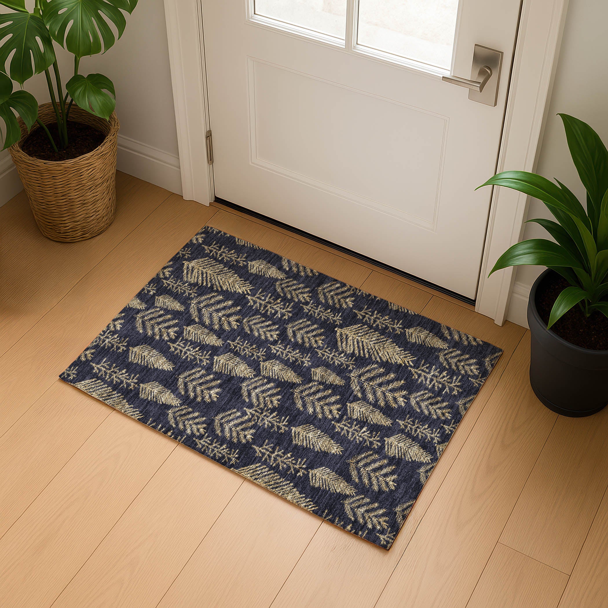 Lima Machine Washable Transitional Black Rug 1'8" x 2'6" #shape_Rectangle